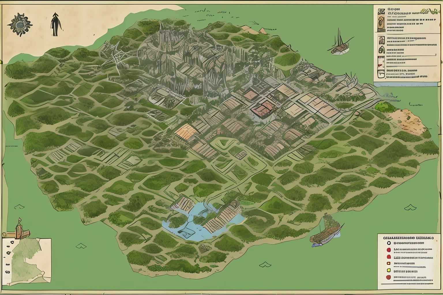 Mapa de rpg em uma cidade destruida