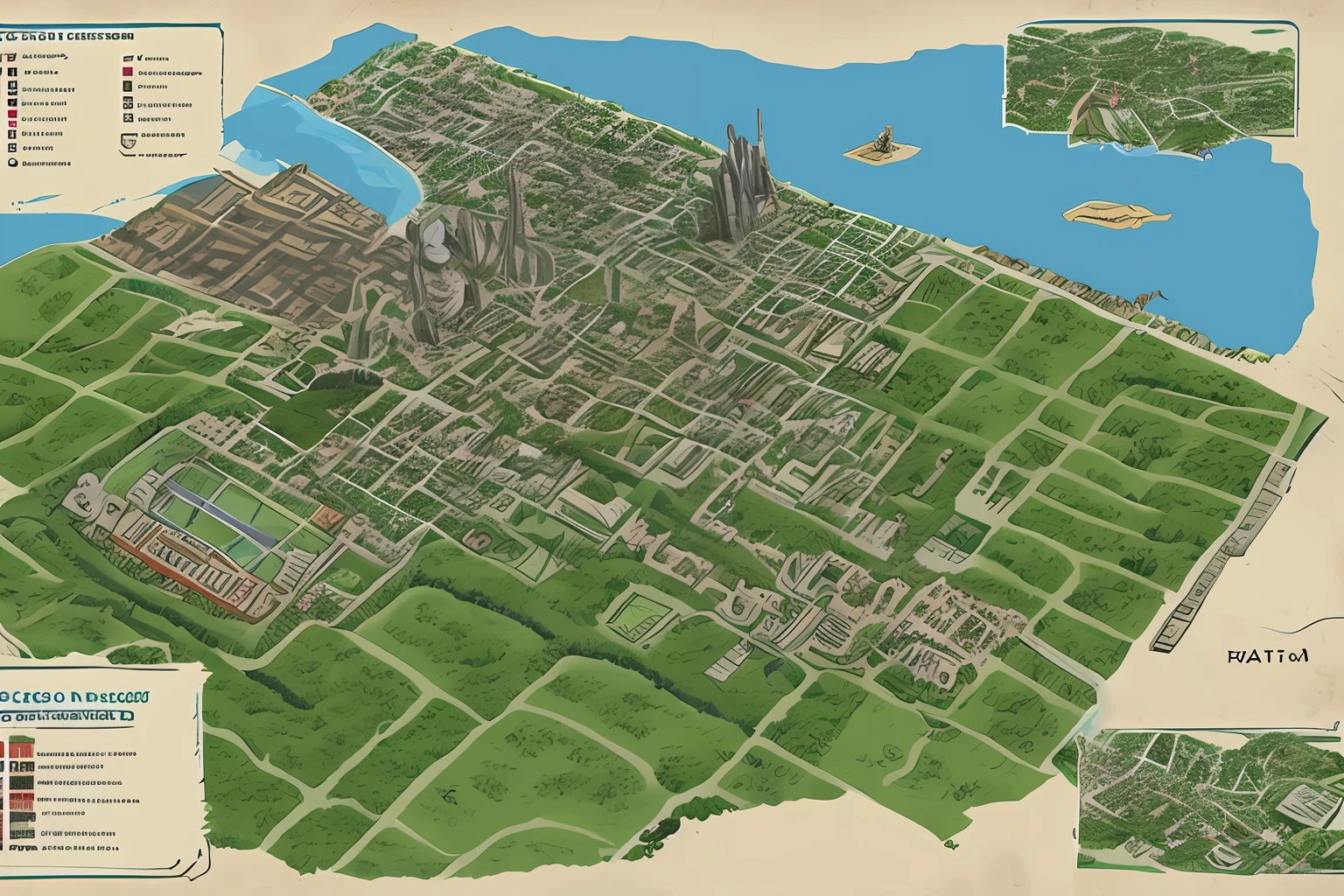 Mapa de rpg em uma cidade destruida