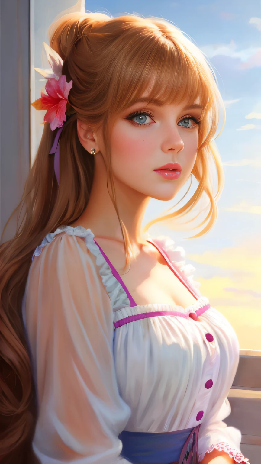 highest quality, highest details, ,beautiful character painting, realistic cute girl, beauty face.