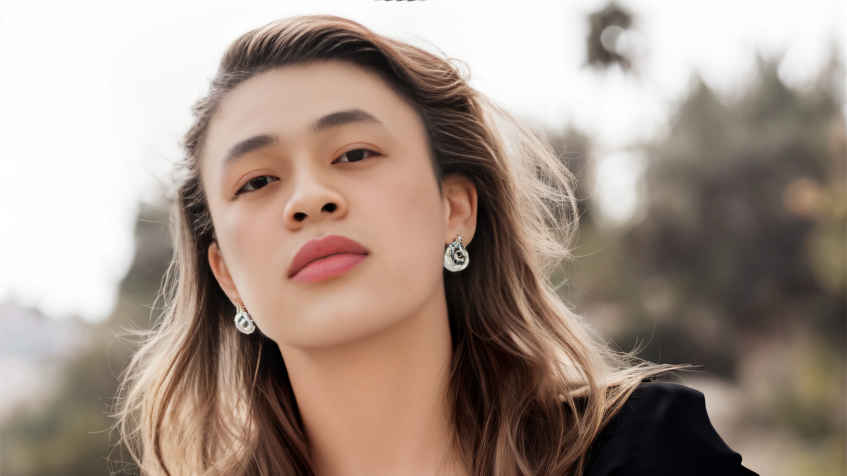 Long-haired Arad woman,Wearing a black top and earrings, amber heard, portrait of barbara palvin, chaumet, barbara palvin, Ashley Green, chaumet style, swarovski, glossy magazine photoshoot, Smoldering, profile shot, Elizabeth Olsen, author:Emma Andievska, Digital Enhancement, Ana de Armas, Drew Barrymore