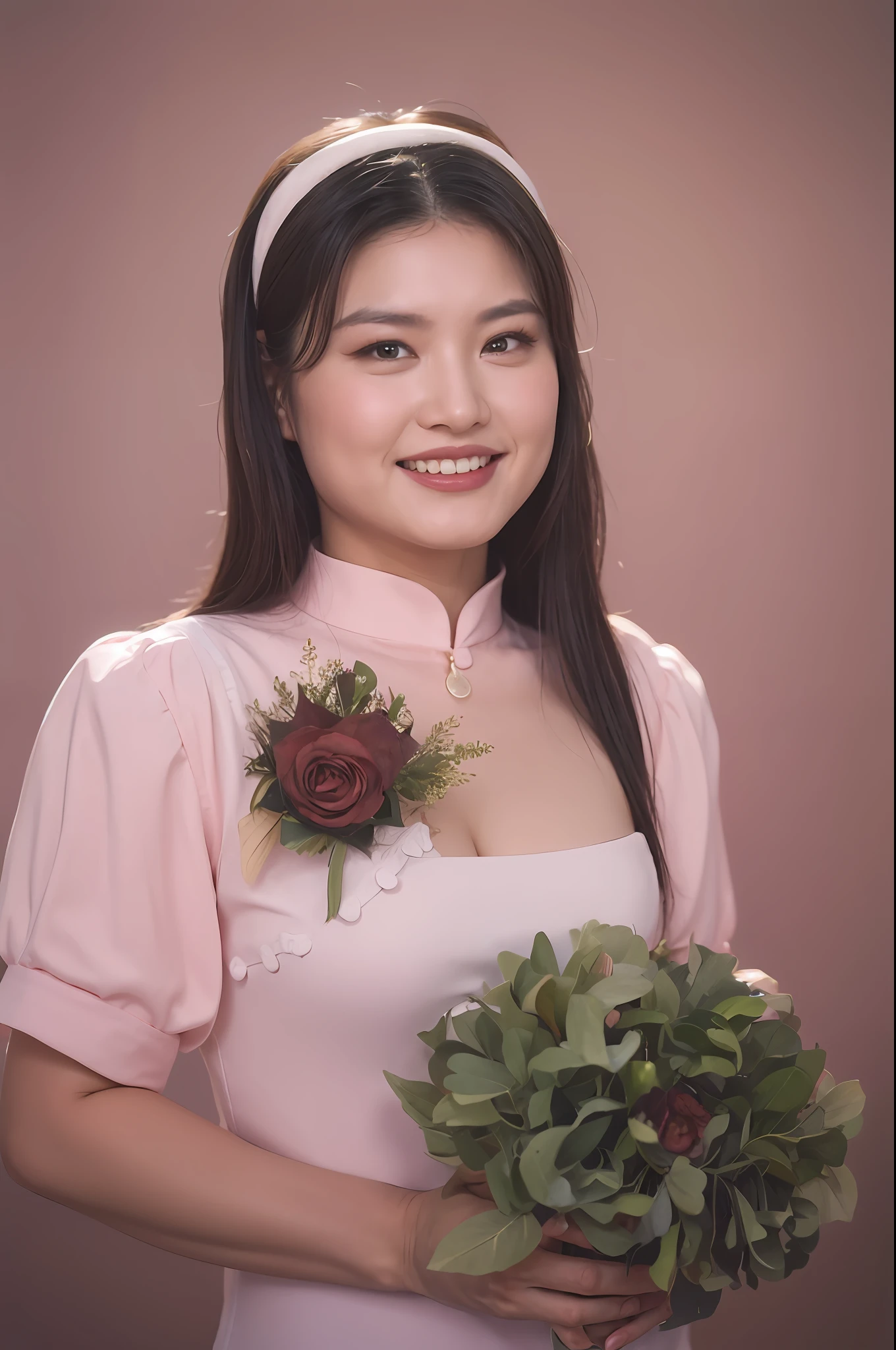 （Ultra-high detail body，Ultra-high detail face，Excellent image quality:1.2），one female，Look at the audience，Wearing a pink bra and jeans，The background is filled with chaotic pink bougainvillea:1.4。