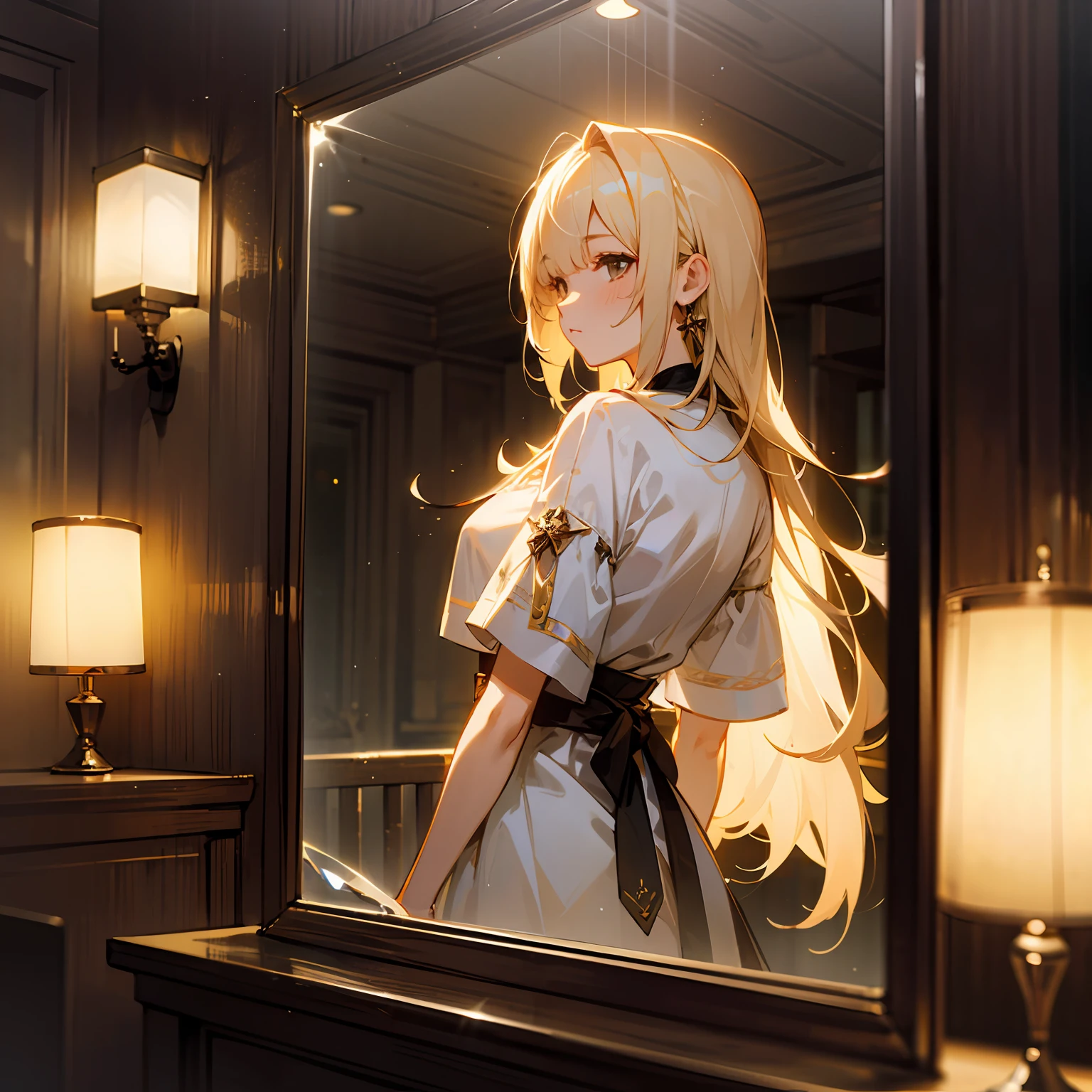 zori，glass，Long-haired girl，Vacated，Light，HD beauty CG