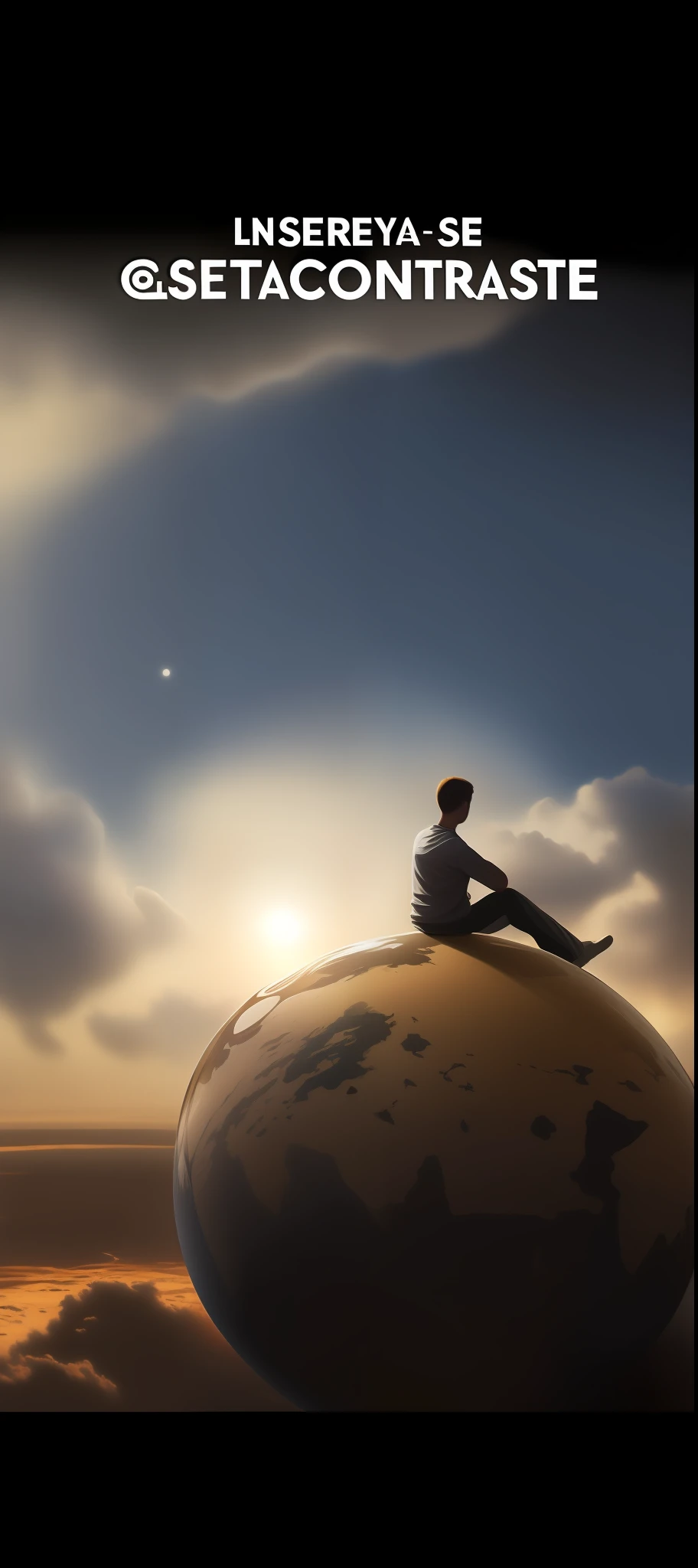 um close up de uma pessoa sentada em cima de um globo, sentado em uma lua, sitting on the cosmic cloudscape, sua mente contemplando a eternidade, paper awesome wallpaper, the wise man is riding on top, pintura fosca da mente humana, sentado no topo de uma montanha empoeirada, wallpaper mobile, epic surrealism 8k oil painting, Papel de parede - 1 0 2 4