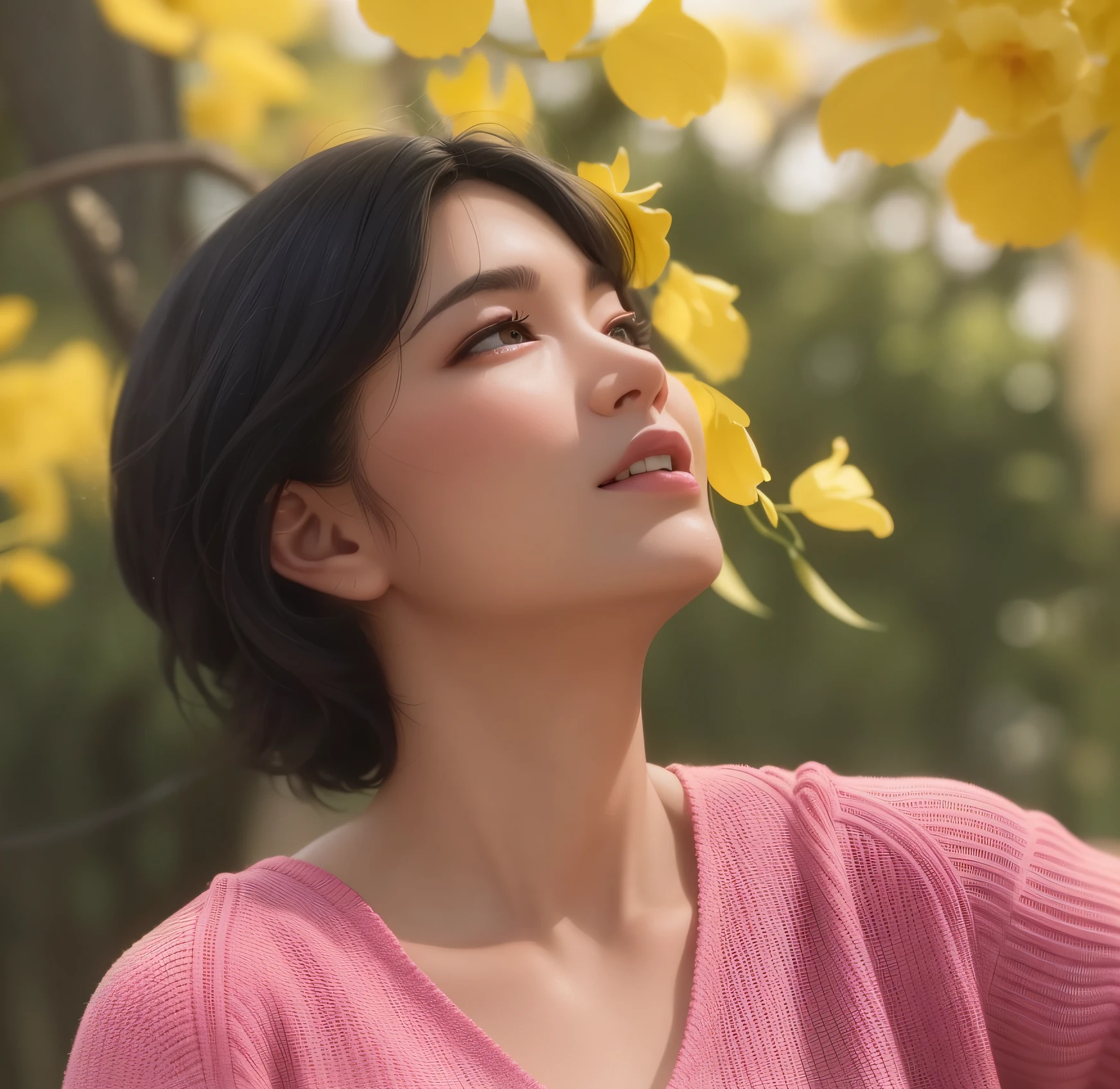 tmasterpiece，（best qualtiy：1.2），（super-fine：1.2），illustratio，（Extremely refined and beautiful：1.2），Movie Angle，floatking，（beatiful detailed eyes：1.1），（Detail light：1.1），电影灯光，Exquisite sky，woman，brunette color hair，黑The eye，（short detailed hair：2.0），cloaks，glowing light eyes，（themoon：1.2），（rays of moonlight：1.1），starrysky，（Light particles：1.1），Mist，Snow painting，sketching，blooms，（petty eyes：2.0），（petty face：2.0）
