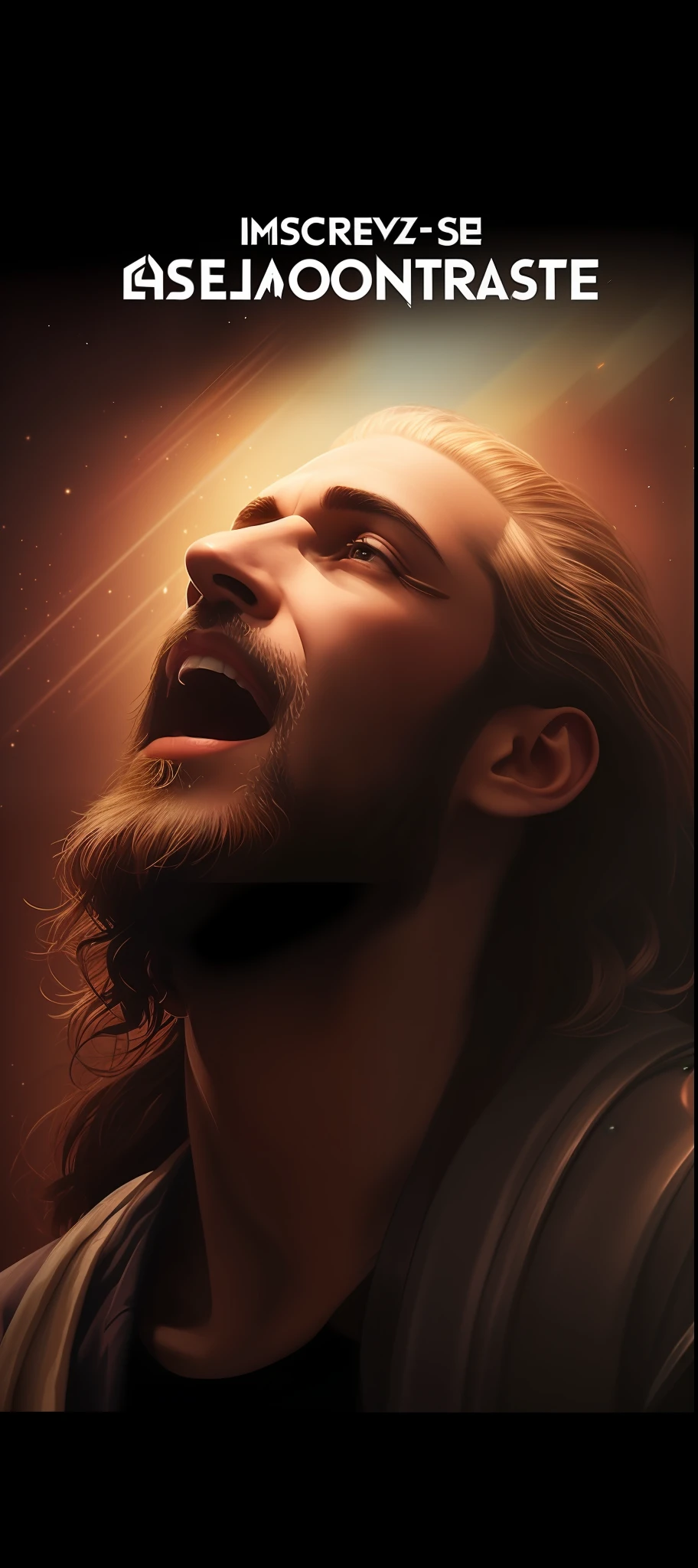 um close up de um homem com cabelos longos e barba olhando para cima, rosto de jesus, Retrato de Jesus Cristo, Directed by: Laszlo Balogh, Jesus Cristo em Mass Effect, Directed by: Scott Gustafson, Directed by: Roman Bezpalkiv, arte conceitual de deus, Jesus Cristo, Directed by: Anna Füssli, Directed by: Adam Marczyński