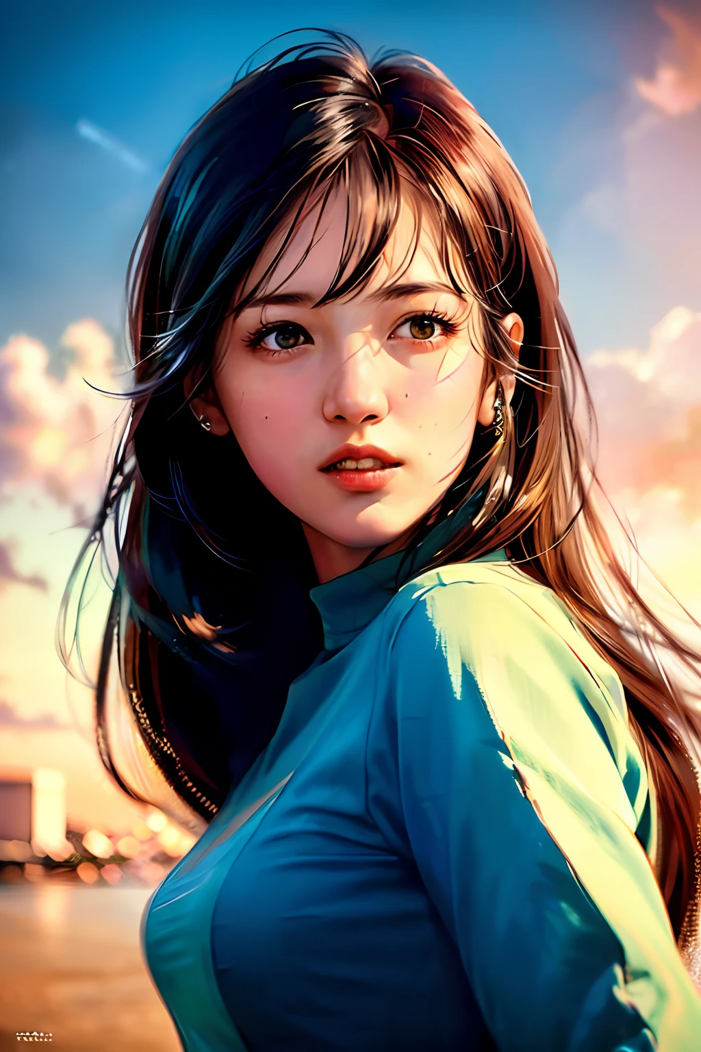 (masterpiece, realistic:1.4), (extremely intricate:1.2)>, close shot , portrait,(upper body:1.2), (from front:1.3), 191971 dress, backless dress, (long dress:1.2), very long hair, breasts, bare shoulders, sky, ocean, water, looking at viewer, italian, head tilt, wind, cloud, sunlight, outdoor, 1girl, solo, BREAK, cinematic light, ultra high res, 8k uhd, film grain, perfect anatomy, exquisitely detailed skin, best shadow, delicate, RAW,highres,