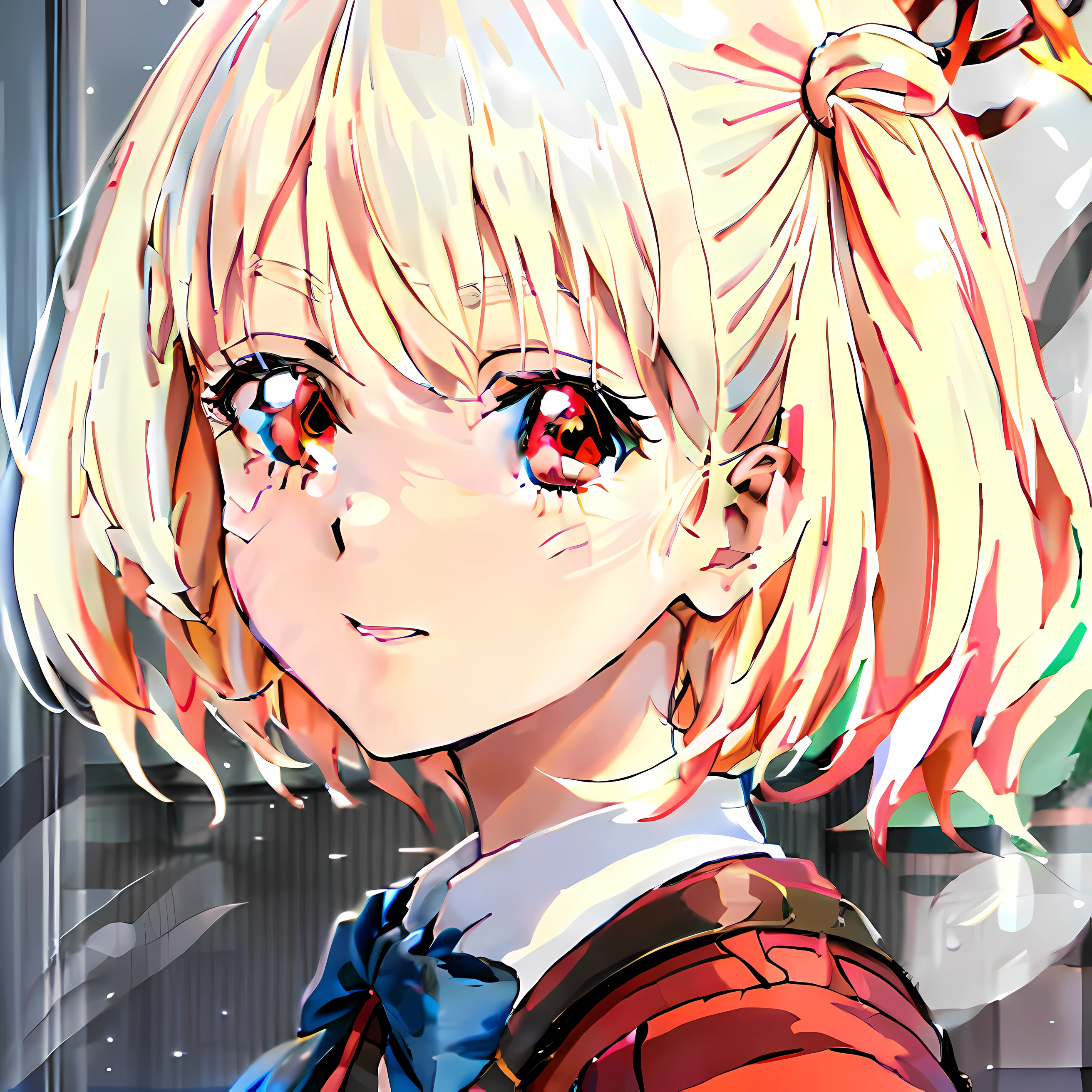 Anime girl in room with white hair and red bow, anime visual of a cute girl, anime best girl, shikamimi, close up of a young anime girl, animated still, still from tv anime, up of young anime girl, cute anime face, Girl with short white hair, Today's featured anime stills, extremely cute anime girl face, An anime girl --auto