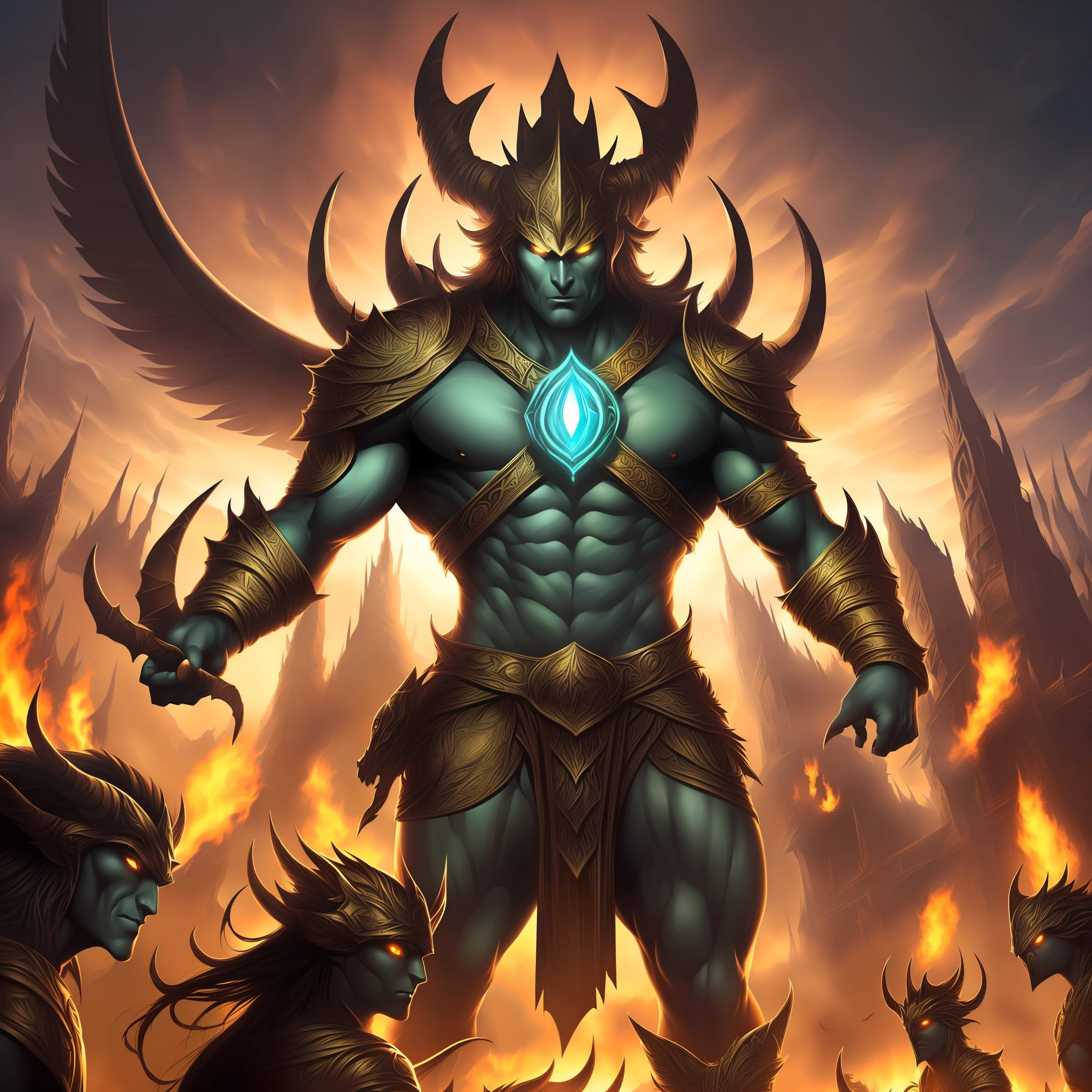 The gods arrive in the primitive universe and defeat the primordial demons to shape chaos,