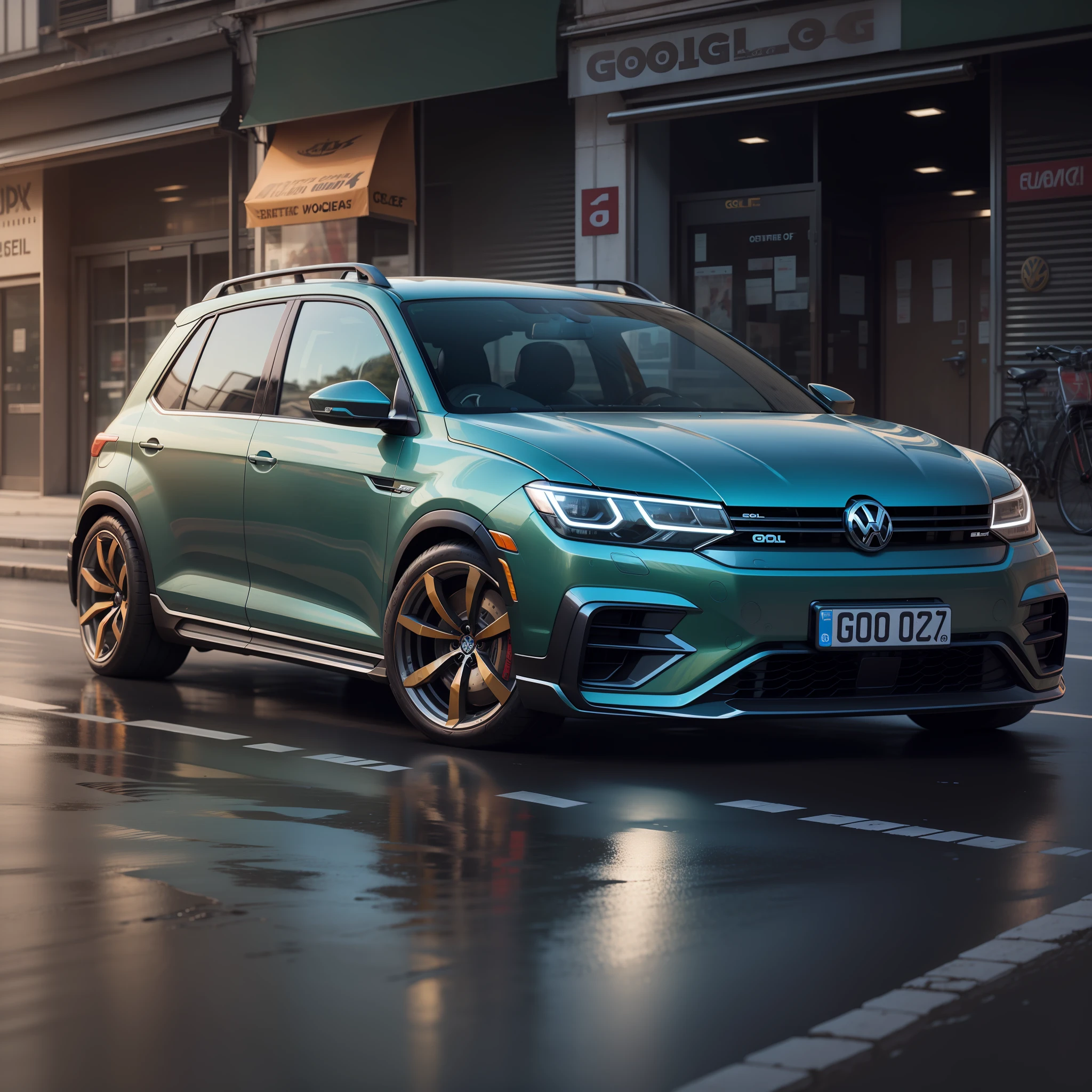 Volkswagen Gol electric futuristic realistic
