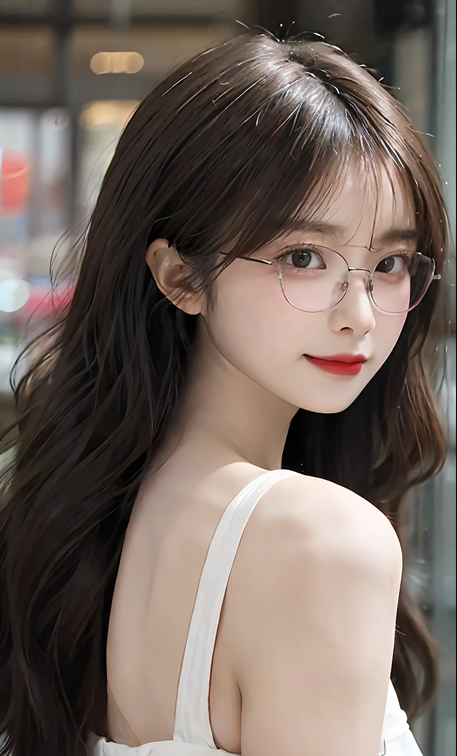 ulzzang-6500-v1.1, (Raw foto:1.2), (Photorealsitic:1.4), a beautiful detailed girl, extremely detailed eye and face, beatiful detailed eyes, huge filesize, ultra-detailliert, hight resolution, ighly detailed, top-quality, masterpiece,Classy clothes, (Without leaking your ass), (Character Face Photogenic), illustratio, ighly detailed, CG, unification, 8k wallpaper, astonishing, finely detail, masterpiece, top-quality, wall-paper, Light on the face, 电影灯光, 1girl in, 、Long grey hair、side split、perfect body type、(with glasses)、(Standing Dynamic Pose))、(camel's toe)、(中景 the scene is)