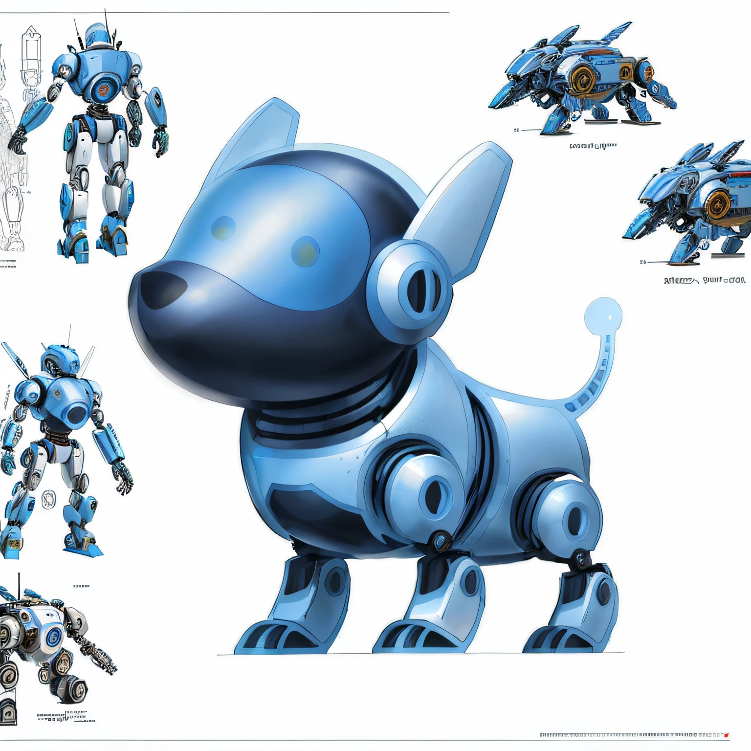 high qulity,Robot design, Mecha robot dog details, tintoy characterdesign robot, mechanical robot body, Concept robot, vitruvian mecha, industrial design blueprint, Robotics diagram,