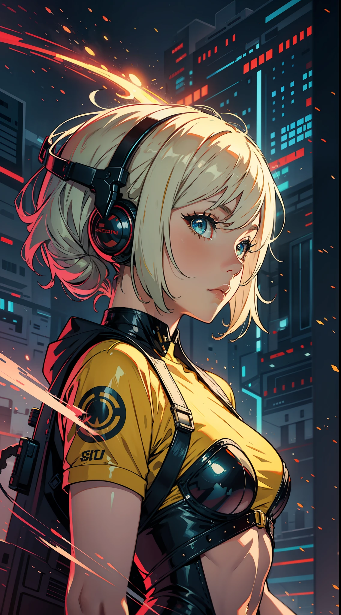 sci-fi in the style of Red-Yellow