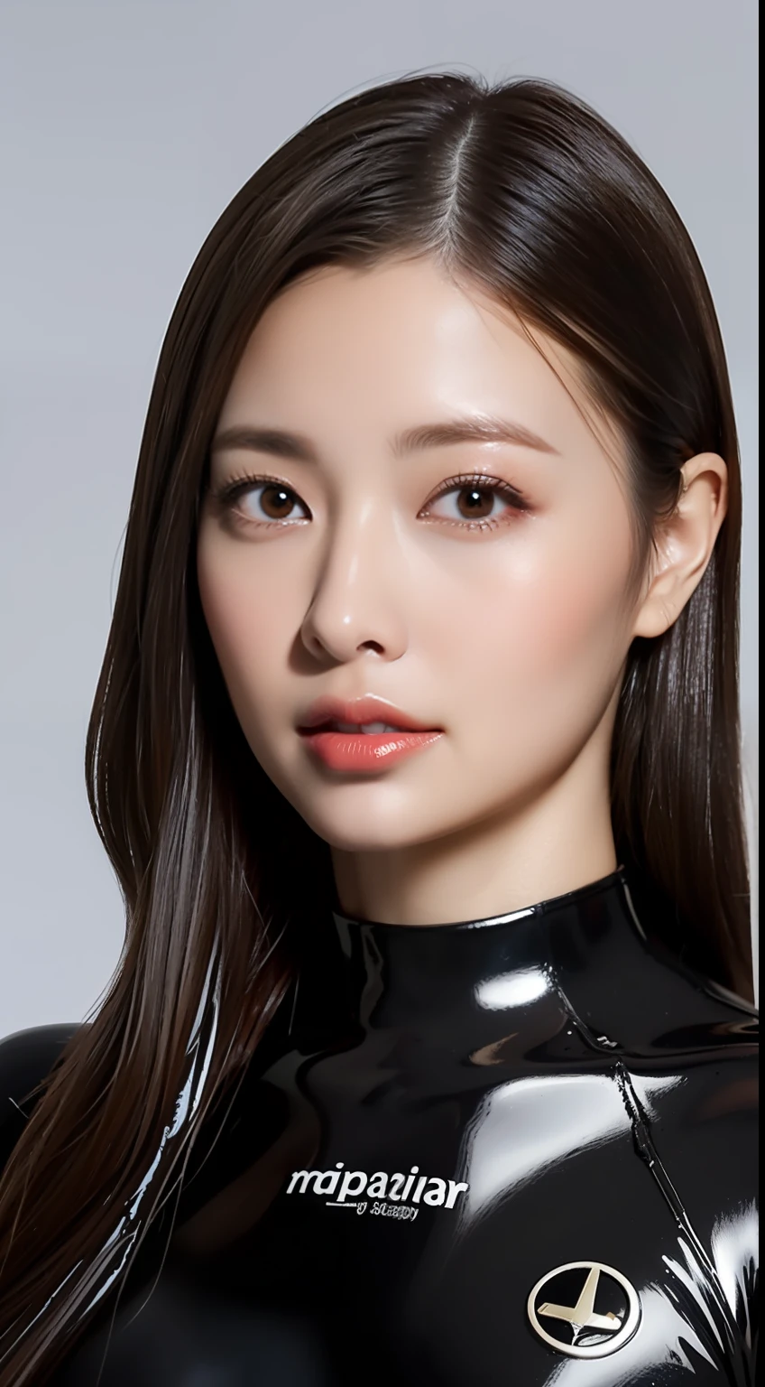 (Top Quality, 4k, Masterpiece: 1.3), Japan Woman, 1 Girl, Sexy: 1.1, Dark Brown Hair: 1.1, (Big 1.9, Wet Body: 1.3), Glossy, Latex, Wetsuit, Ultra Detailed Face, Detailed Lips, Detailed Eyes,