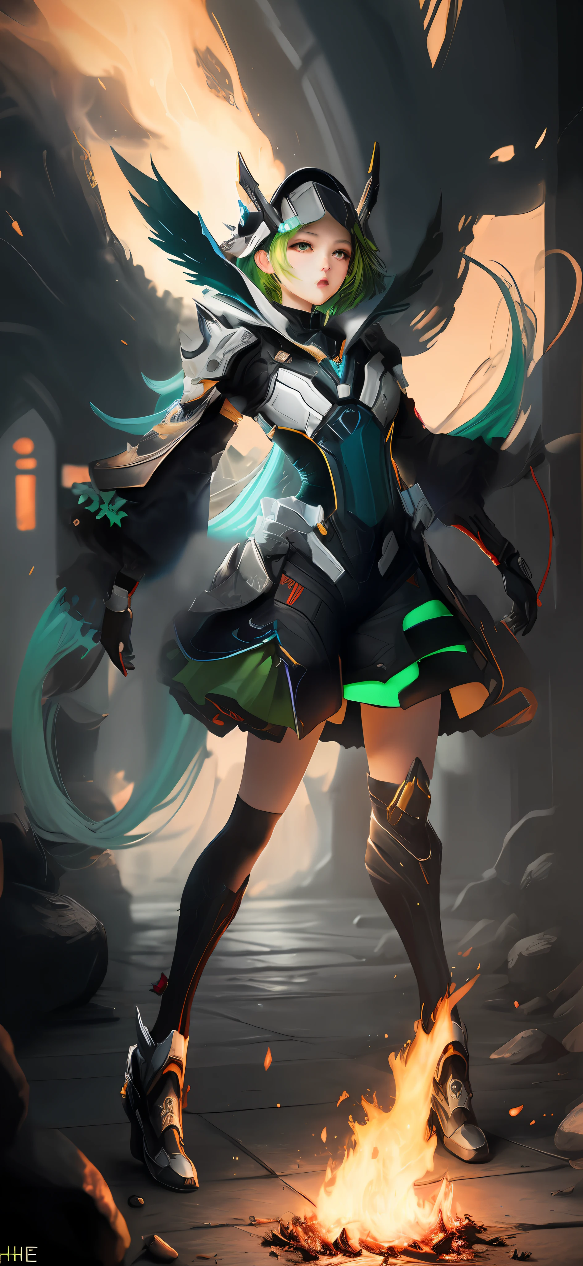 Change color to bright green gradient blue
