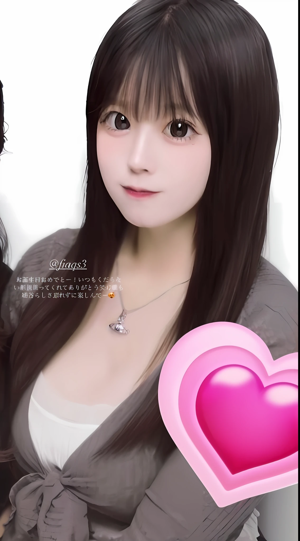 Close up portrait of woman holding heart shaped object, real life anime girl, realistic anime 3 d style, photorealistic anime, realistic young anime girl, ulzzangs, Realistic anime, 3 d anime realistic, 奈良美智, cute natural anime face, Hyper realistic anime, semi realistic anime, kawaii realistic portrait
