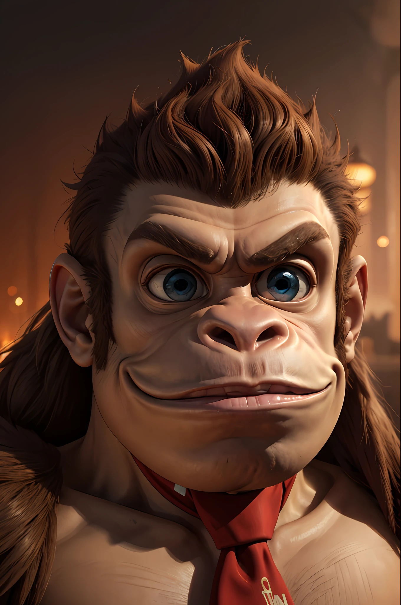 (detailed face and eyes:1.3),
dkong,necktie,monkey,furry,no humans, 
Ultra-detail,(highres:1.1),best quality,(masterpiece:1.3),cinematic lighting,