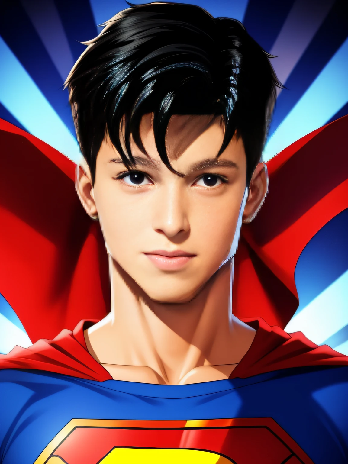 realista, jovem , fato do super boy, 8k