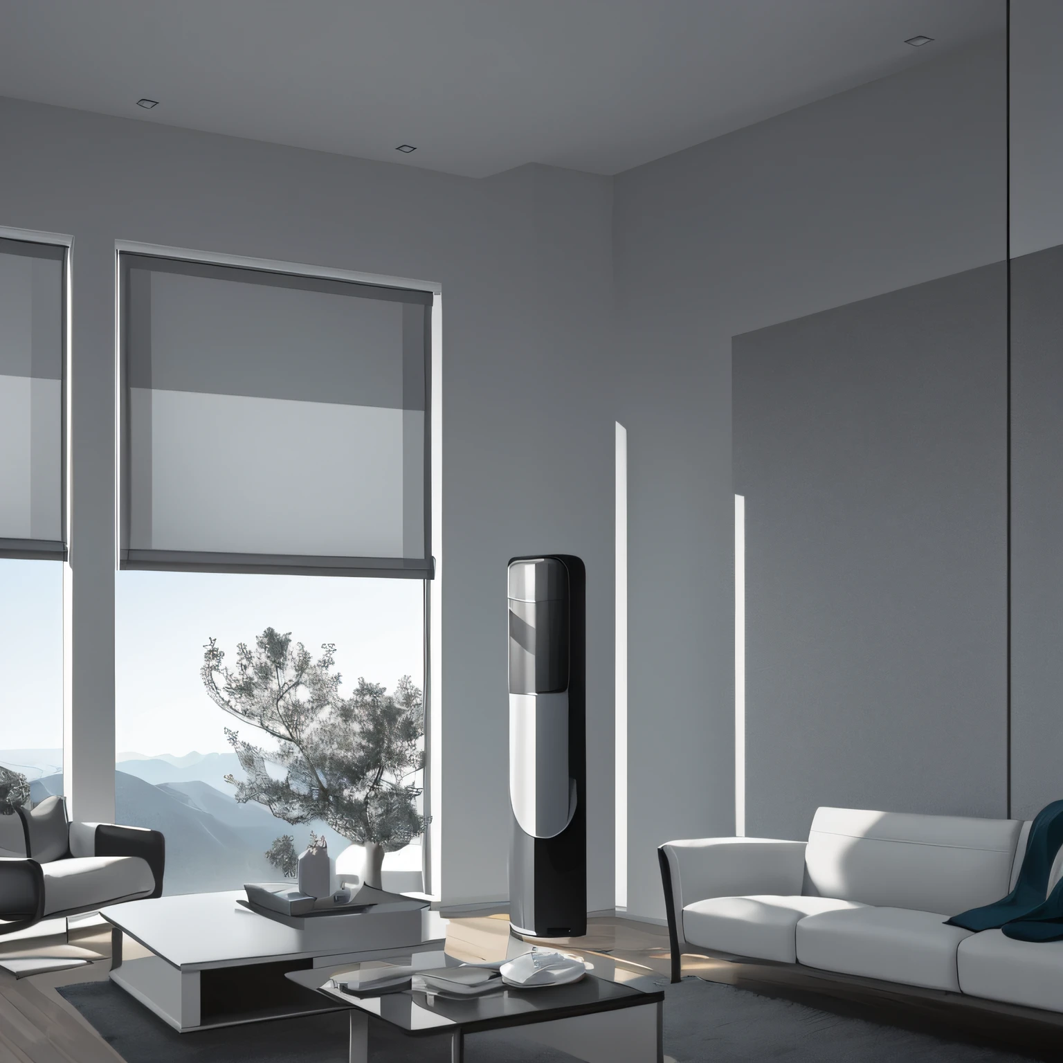 air sane air purifier,minimalist landscape
style, serene and calm, monochrome scheme, light-filled landscape, Doug Chiang, UHD image, Walter Gropius Octend rendering Ultra HD detail Photographic image --ar 16:9 --auto
