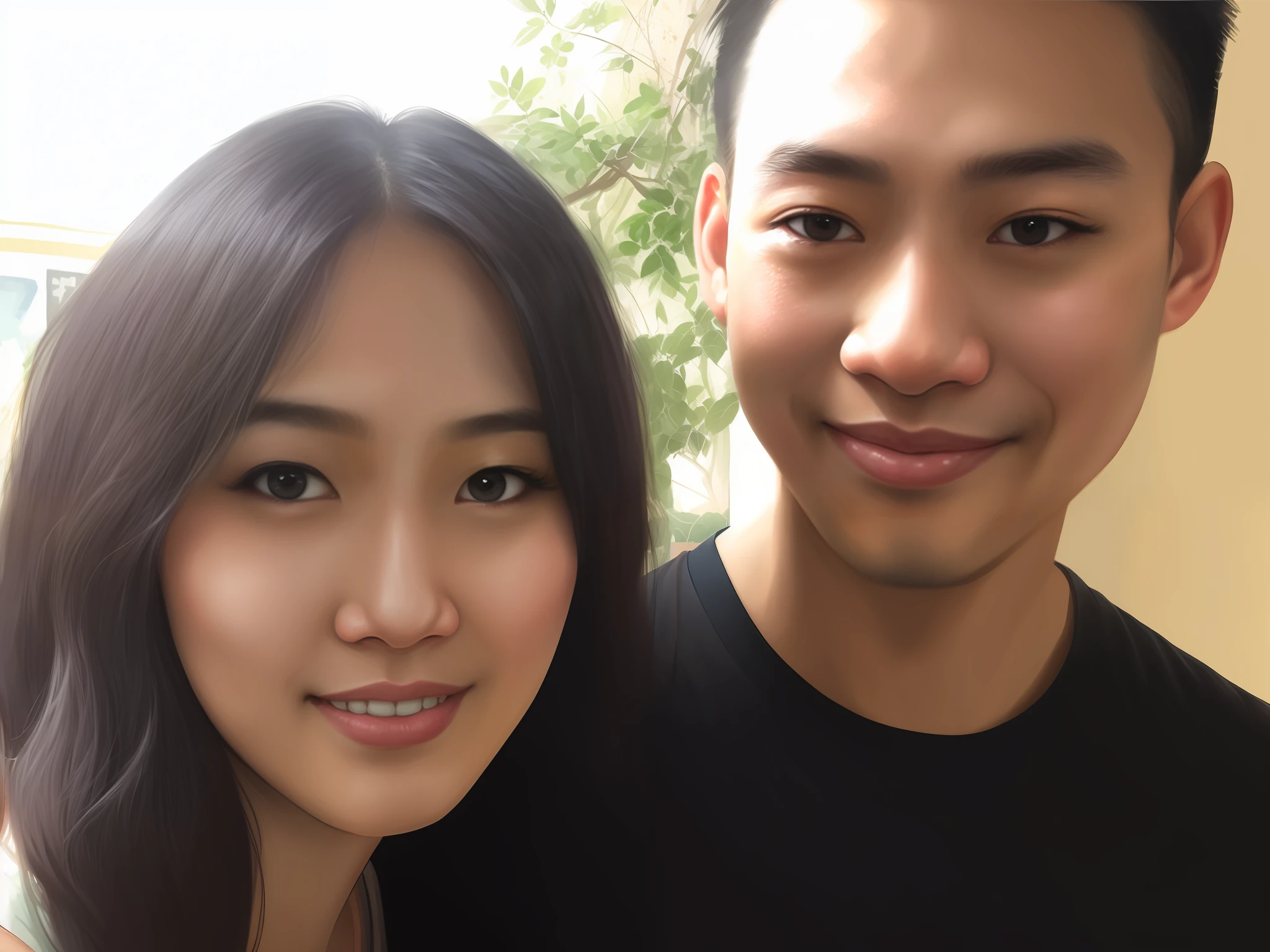 there is a man and a woman posing for a picture, jordan grimmer and natasha tan, ruan jia and brom, tyler edlin and natasha tan, with her long, jin shan and ross tran, lovely couple, happy couple, natasha tan maciej kuciara, ruan jia and fenghua zhong, with wart, with ivy, couple