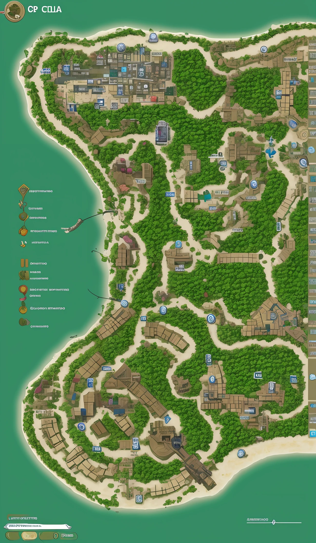 Planta de um mapa de rpg que se passa em uma cidade apocaliptica