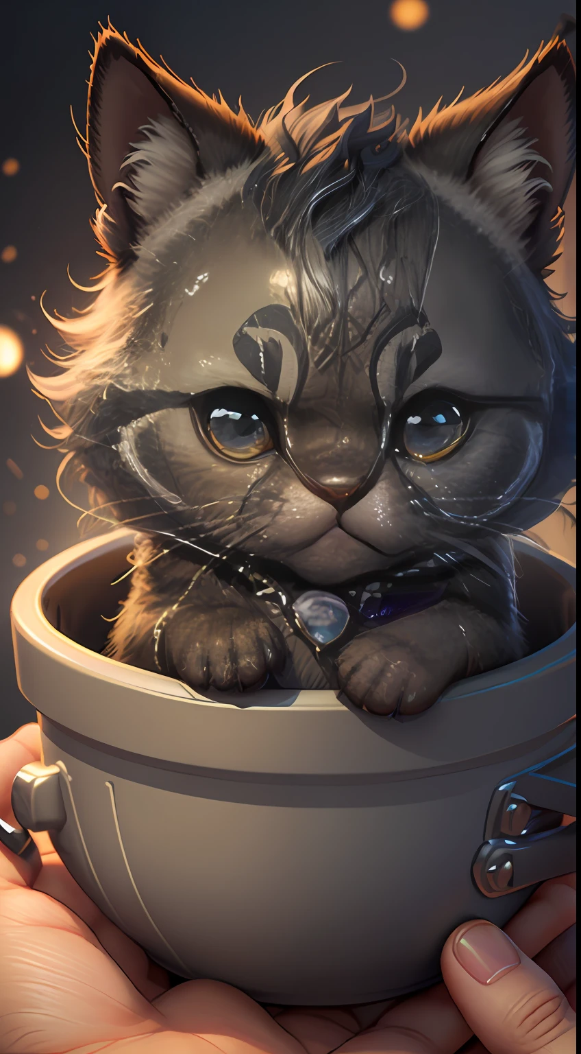 Gorgeous tiny hyperrealistic black panther with different bright colored eyes taking care of a necklace, Chibi, adorable and cute, logo design, cartoon, cinematic lighting effect, charming, 3D vector art, cute and quirky, fantasy art, bokeh, hand drawn, digital painting, soft lighting, isometric style, 4K resolution, photorealistic rendering, highly detailed cleaning, vector image, photorealistic masterpiece, professional photography, simple space scenery, isometric, vibrant vector