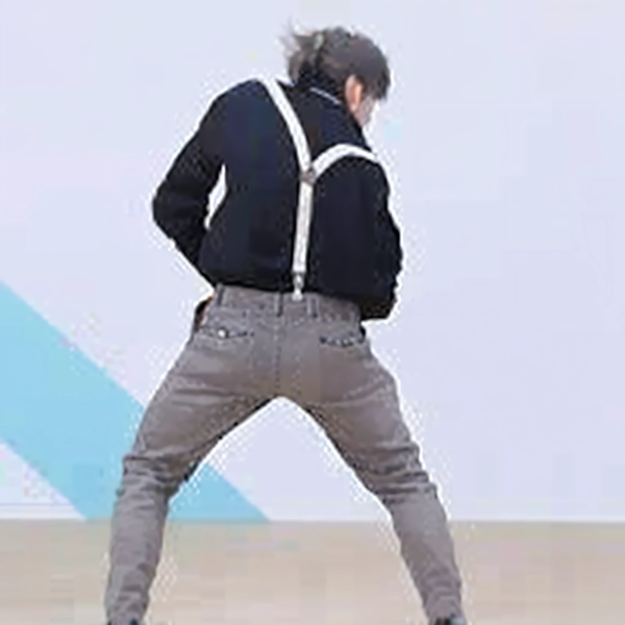 There was a man walking on a skateboard, Perfect dynamic pose, look like someone is dancing, he is dancing, dynamic moving pose, perfect dynamic posing with, frantic dancing pose, dancing in the background, waist reaching ponytail, distorted pose, dynamic dancing pose, back and standing, in an action pose, Dynamic pose, full body dynamic pose