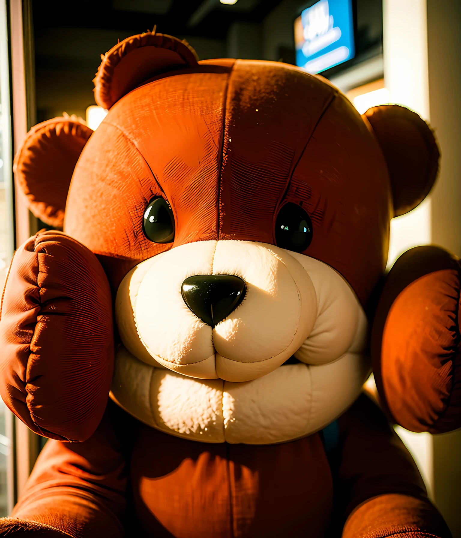 Affectionate teddy bear asking for hugs