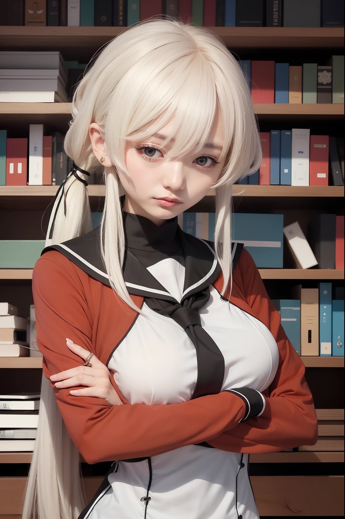 White ponytail,校服