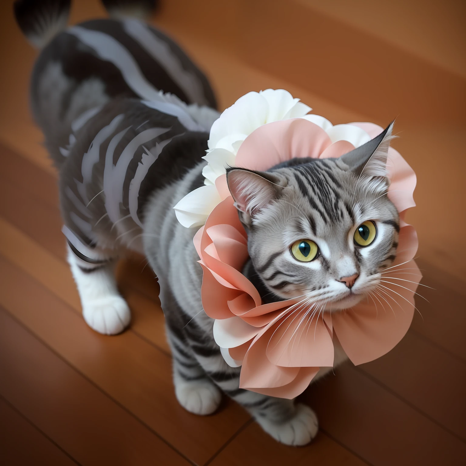 There is a cat with flowers on its head, taken with canon eos 5 d mark iv, A cute cat, cute cat photo, Cute cat, Sora as a cat, Shot on Canon EOS R 6, taken with canon eos 5 d, scottish fold, taken with canon 5d mk4, Kawaii cat, taken with a Sony A7R camera
