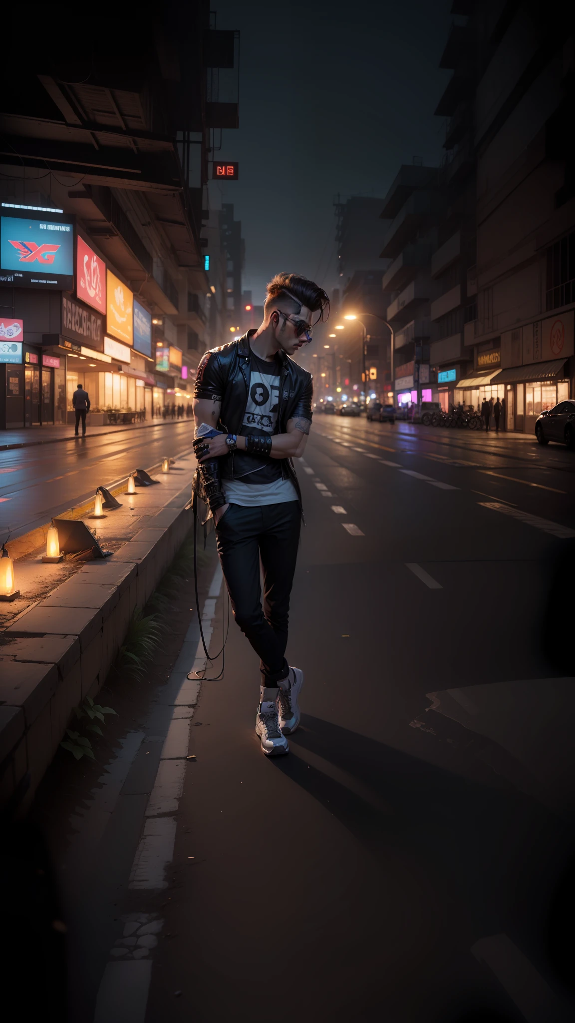 Chenge background cyber punk handsome boy realistic 8k ultra realistic cool man