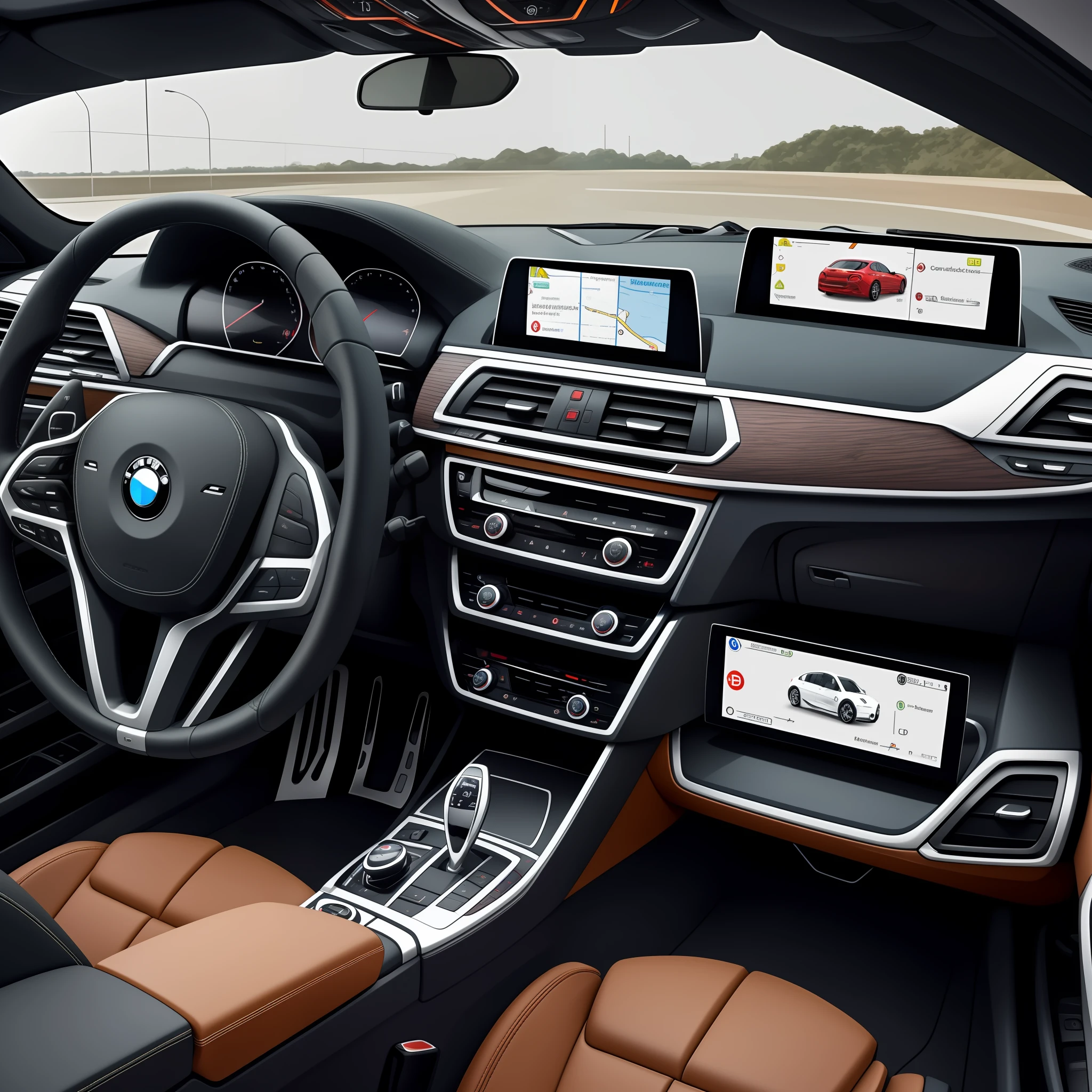 The interior of a BMW car is usually sleek and of high quality, with great attention to detail and refined finishes. The seats are usually comfortable and offer good support, as well as being electrically adjustable to suit driver and passenger preferences.
The instrument panel is designed in a modern and functional way, with clear, easy-to-read instrumentation. The steering wheel is clad in leather and typically has built-in controls for easy access to the car's functions, as the entertainment and navigation system.
The materials used in the BMW interior are of high quality, incluindo couro, wood and aluminium. This contributes to a sense of luxury and sophistication. Ademais, there is good sound insulation, which makes the trip smoother and more comfortable.
BMW is also known for its cutting-edge technology, And this is also reflected in the interior of their cars. Newer models often have digital displays and advanced infotainment systems, com conectividade Bluetooth, Apple CarPlay e Android Auto. Ademais, Many models have driver assistance features, como controle de cruzeiro adaptativo, Traffic sign recognition and parking assistant.
Em resumo, the interior of a BMW car is a combination of luxury, conforto e tecnologia, com materiais de alta qualidade, Sleek design and advanced features. --auto