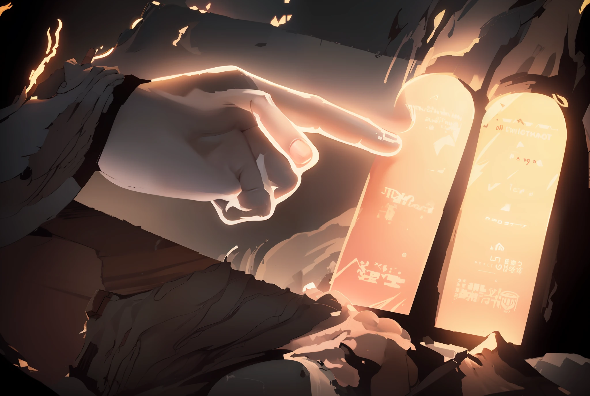 pintura de um homem apontando para um livro com um dedo sobre ele, biblical image, godrays, biblical cosmic illustration, on his right hand, biblical art style, biblical painting, on his left hand, Antigo Testamento, biblical art, godrays Direction: Leo Michelson, epic biblical representation, Directed by: Bernard Meninsky, Ancient Biblical, Directed by: Léo Goetz, Directed by: Roberto Richenburg, Directed by: Joe Sorren Cosmic, Galaxies, estrelas, planeta, godrays, godrays, godrays, godrays, godrays, godrays, godrays, godrays, godrays, godrays, RTX lighting, RTX, RTX, RTX lighting, RTX lighting, RTX lighting, godrays.