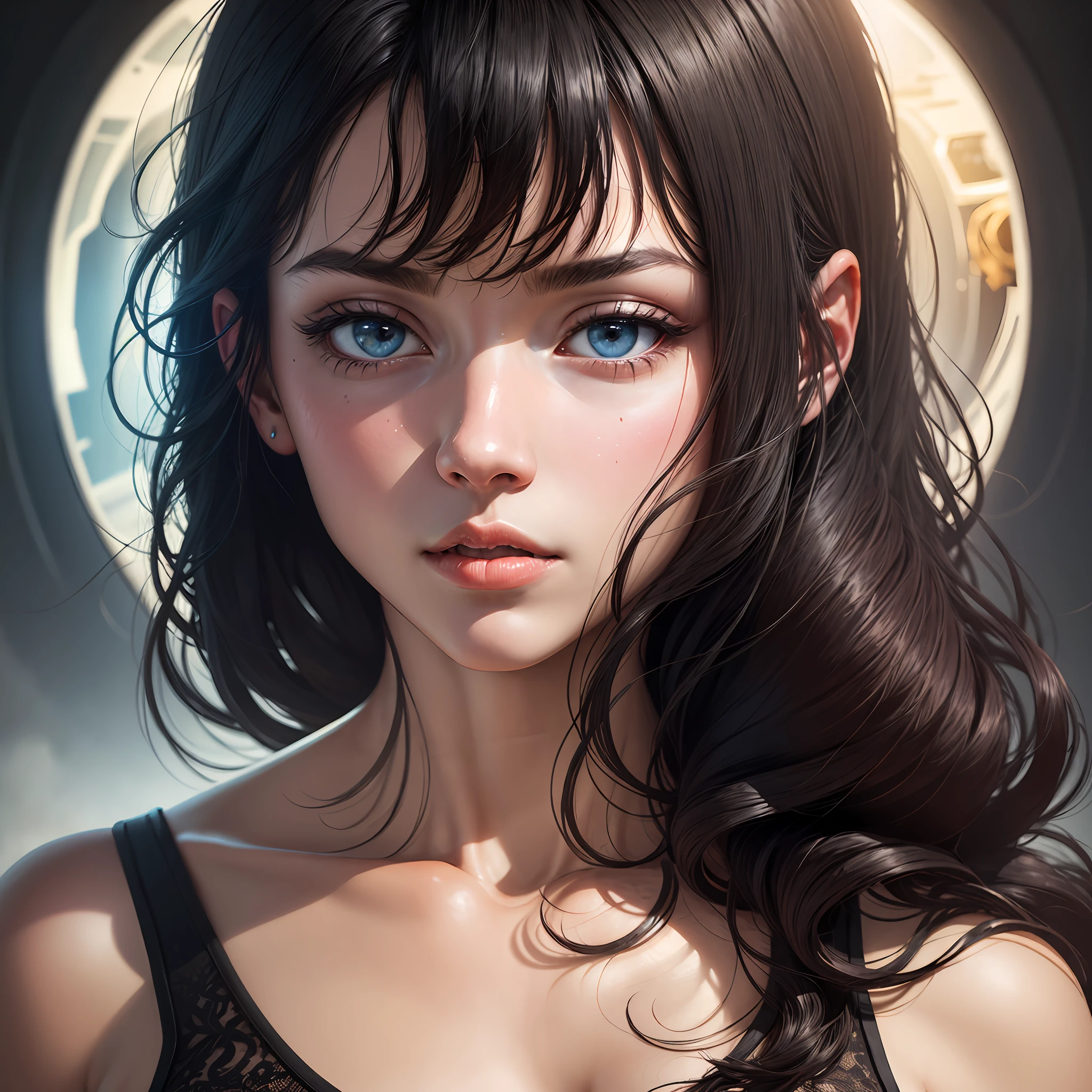 black hair, Surrealism, 8k, super detail
