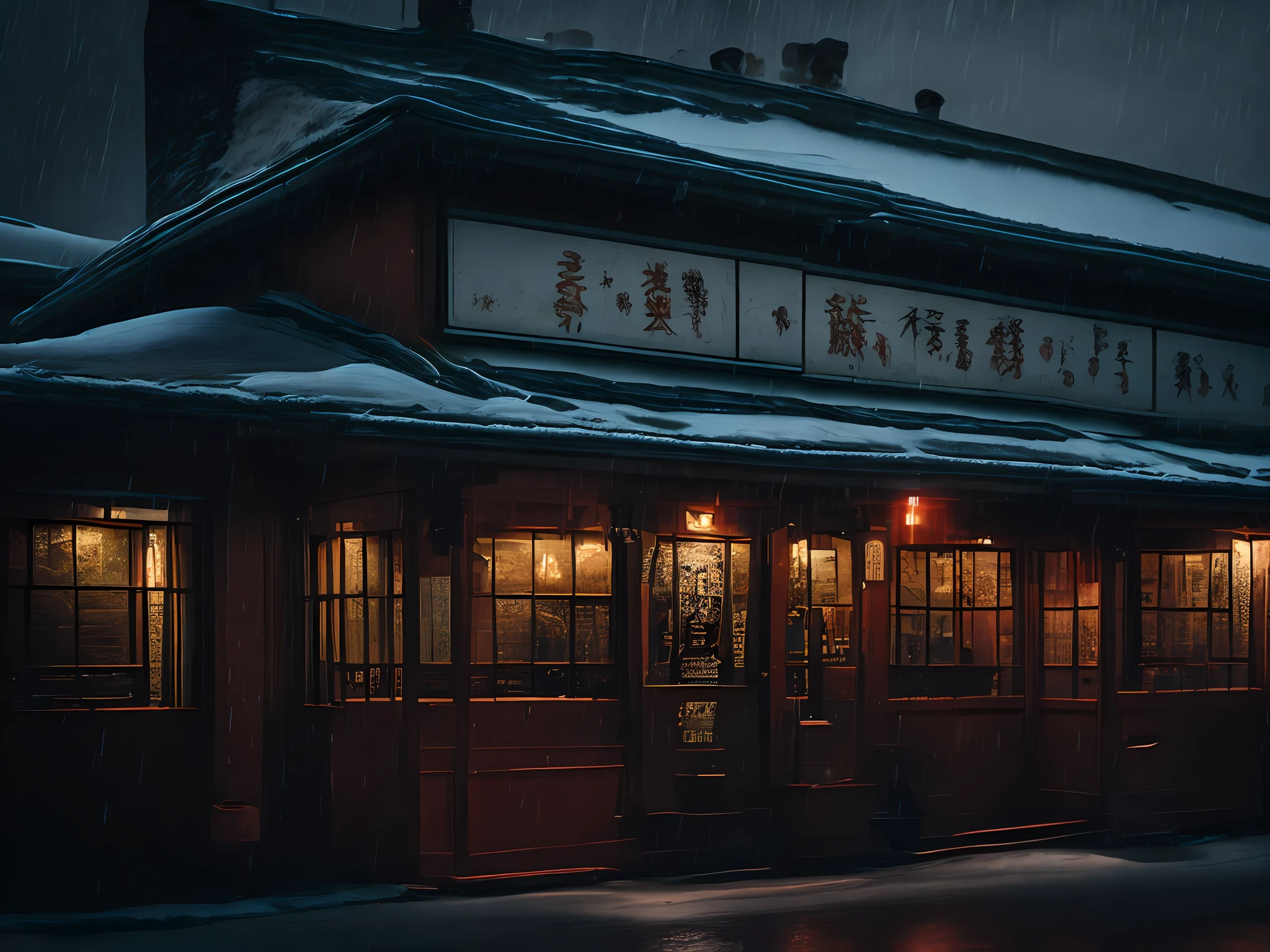 chinese restaurant seen from outside on a very cold day, outside heavily raining
mood photo journalism unposed urban photography, ultra detailed, film photography, cold tone, sharp focus, ultra detailed skin, professional color grading, raw photo, cinematography, vibrant details, ultra quality, (photo-realistic:1.37), masterpiece, Canon EOS 5D Mark IV and fujifilm Superia X - TRA 400 film
