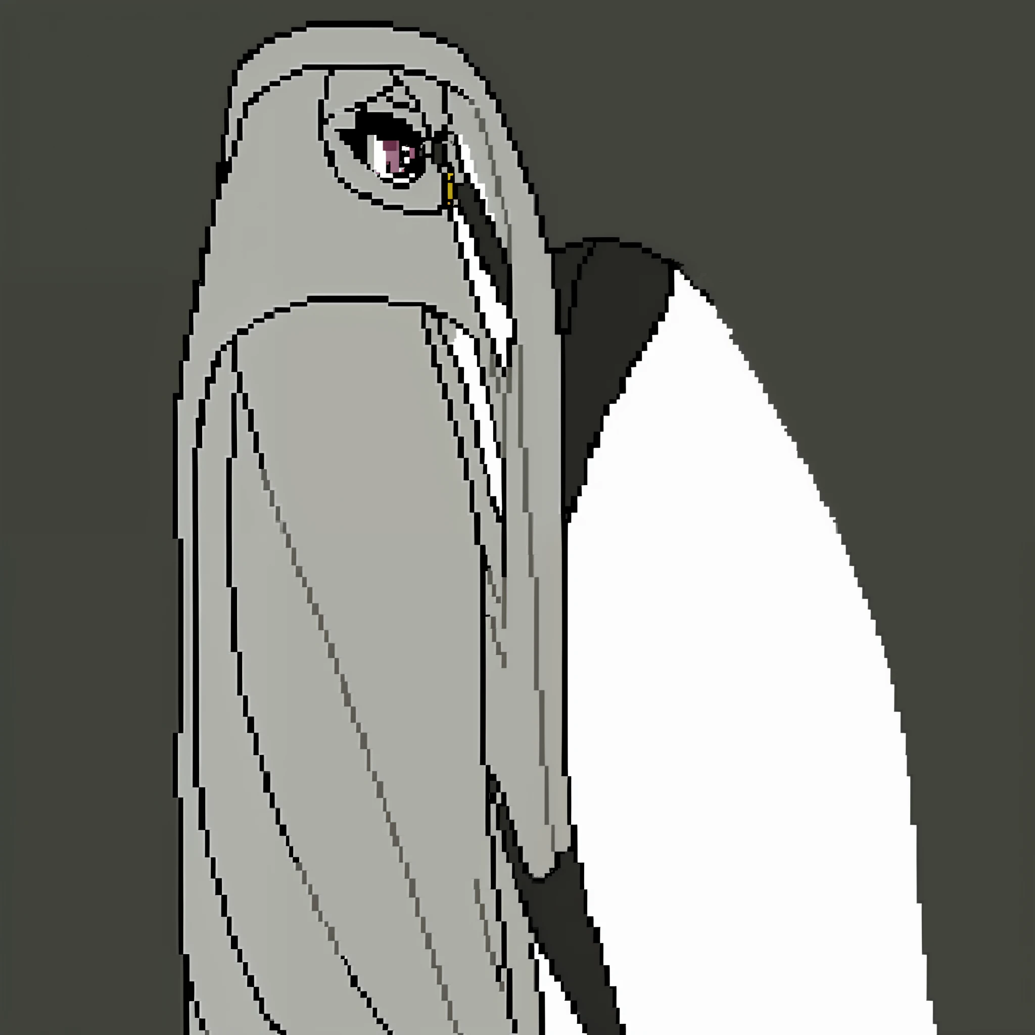 lewd nun,Long legs,blackstockings,huge tit, Pixel art, 2D, White background,