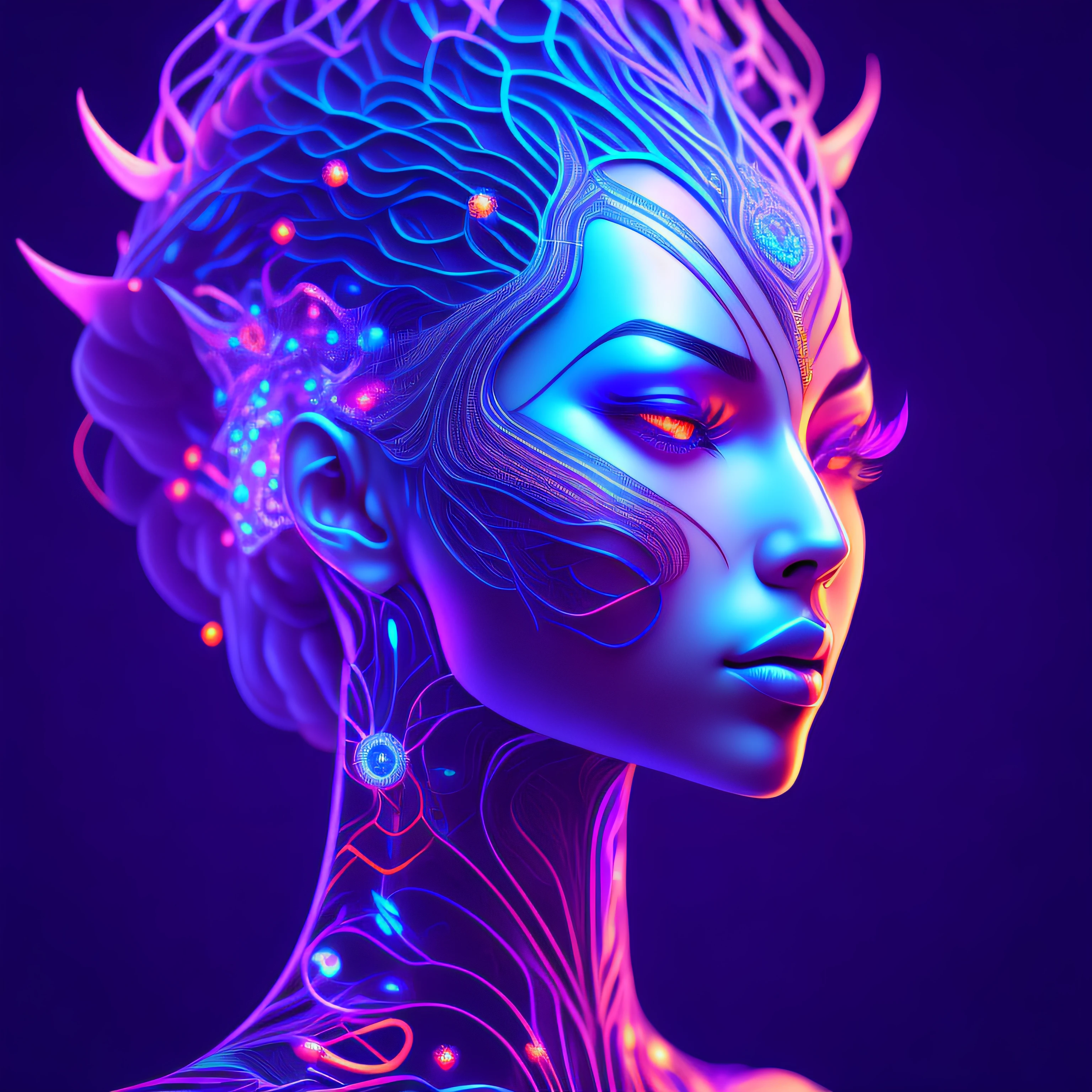a digital painting of a woman's face, intricate neon circuit pattern, low poly outlines, avatar image, brandon woelfel, neural machine, intricate led jewellery, dna strands, grid and web, side profile artwork, a digital painting of a woman with glowing hair, neon outlines, featured on polycount, intricate portrait design, abstract album cover, avatar image, vector design, beautiful avatar pictures, a digital painting of a woman with flowers in her hair, intricate futuristic led jewelry, deviantarz, emerging from blue fire, side profile waist up portrait, art cover illustration, aesthetic!!!!!! female genie, inspired by Sam Spratt, intricate mechanical body, luminous, by Yang Buzhi, complex 3d render ultra detailed of a beautiful porcelain profile woman android face, cyborg, robotic parts, 150 mm, beautiful studio soft light, rim light, vibrant details, luxurious cyberpunk, lace, hyperrealistic, anatomical, facial muscles, cable electric wires, microchip, elegant, beautiful background, octane render, H. R. Giger style, 8k, best quality, masterpiece, illustration, an extremely delicate and beautiful, extremely detailed ,CG ,unity ,wallpaper, (realistic, photo-realistic:1.37),Amazing, finely detail, masterpiece,best quality,official art, extremely detailed CG unity 8k wallpaper, absurdres, incredibly absurdres, robot, silver halmet, full body, sitting, a digital painting of a woman's face, beautiful sci fi art, inspired by Cyril Rolando, 8k mandelbulber fractal, deviantarz, enlightenment. intricate, neon version of style jim burns, humanoid flora, a cyborg meditating, dribbble illustration, intricate colorful masterpiece, a digital painting of a woman's face, glowing lights intricate elegant, stuning fantasy 3 d render, nekro petros afshar, highly intricate and colorful, stunning 3d render of a fairy, modern illustration, by Olivia de Berardinis, houdini 3 d render, facets, zbrush central, beeple |