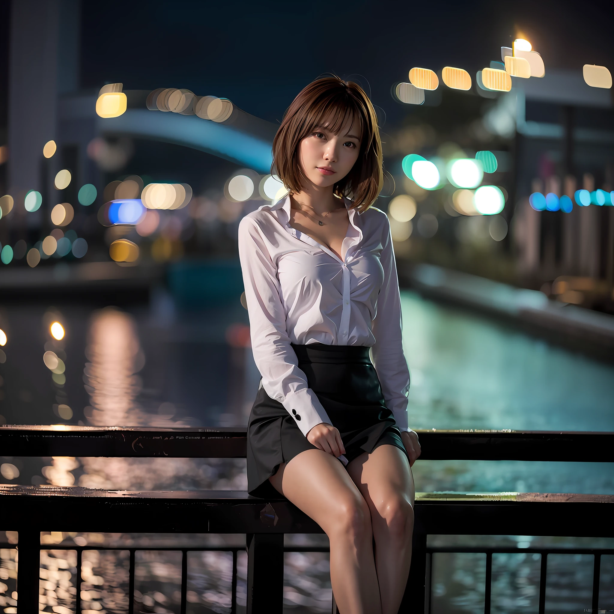 Alafed woman sitting on railing overlooking the river at night, Korean Girl, beautiful Korean women, Korean Woman, Beautiful young Korean woman, Gorgeous young Korean woman, Beautiful Asian Girl, photo taken with sony a7r, taken with sony a7r camera, elegant japanese woman, korean female fashion model, taken with canon 5d mk4