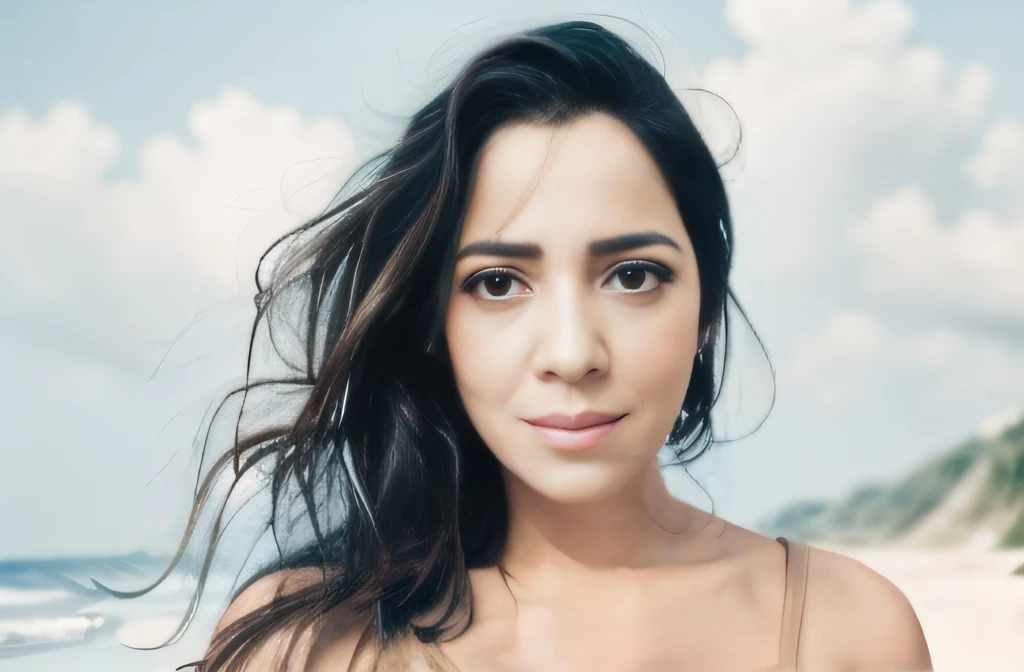 beatiful woman, beach background