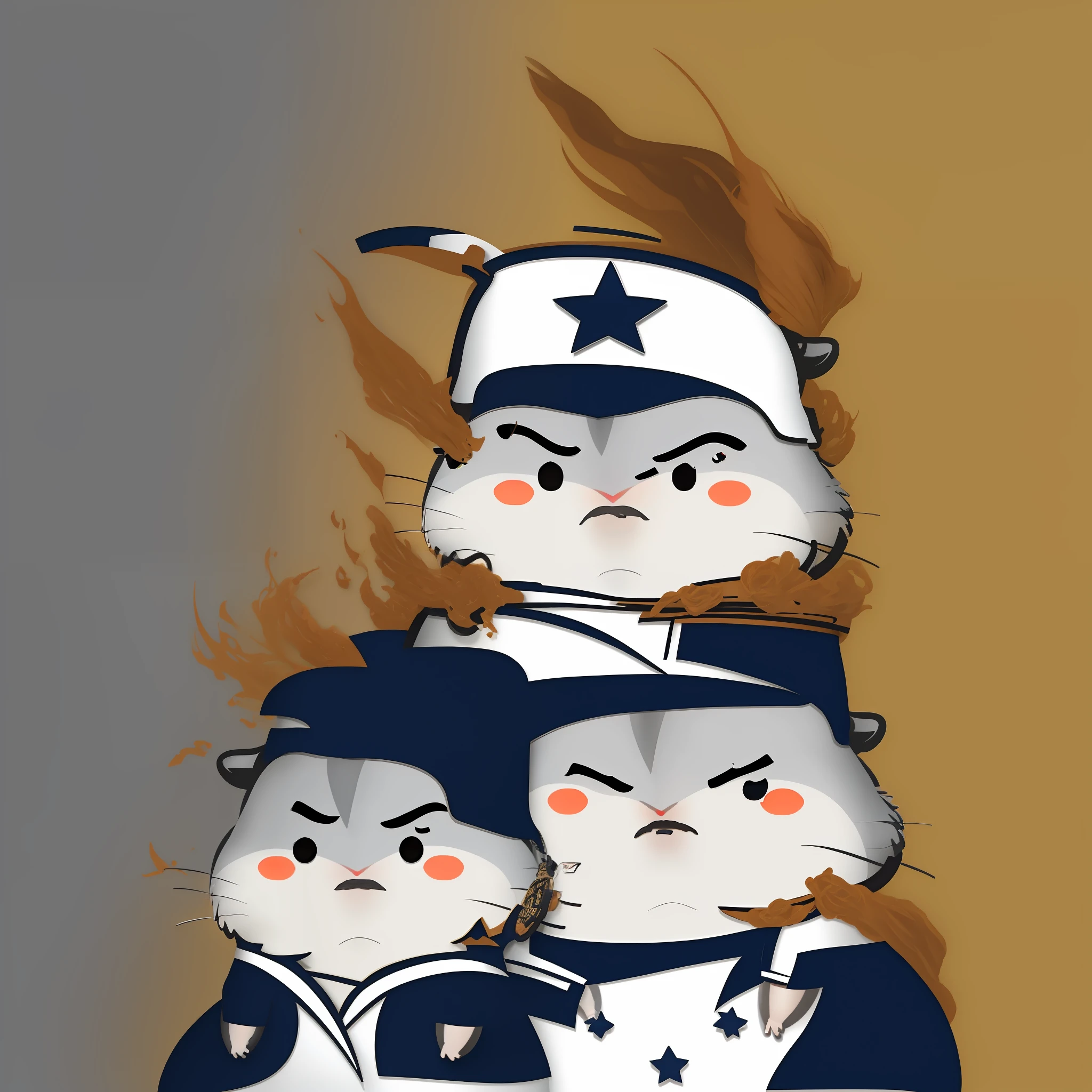 xiaoyuehan, hamster,bow, cosplay, hat, simple_background, star_\(symbol\), white_background, angry