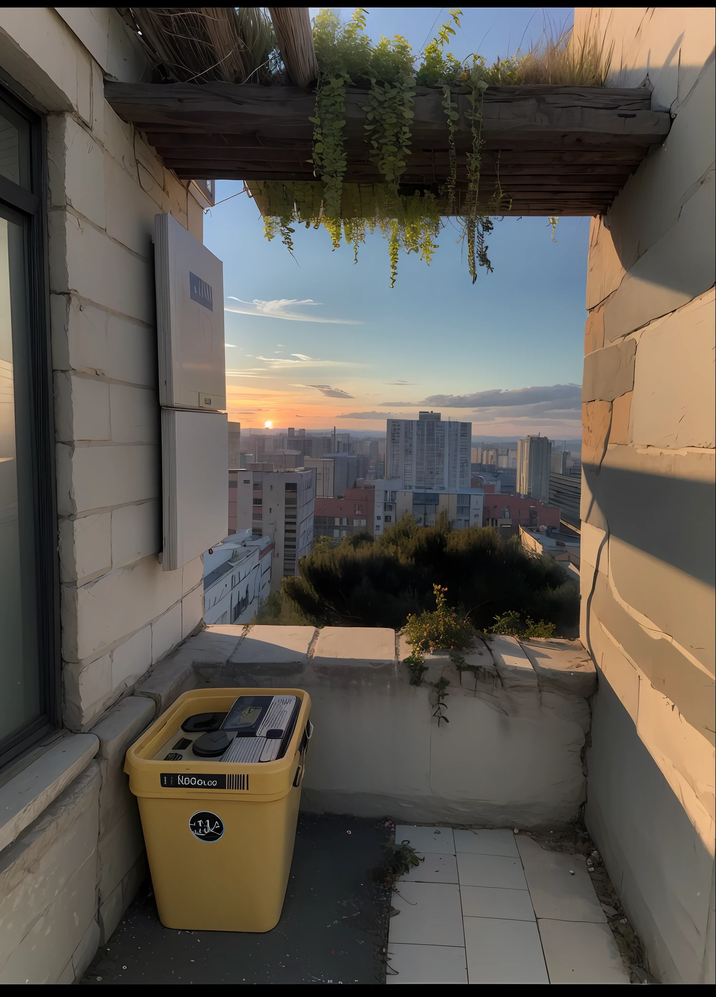 vista do solo, backyard with large buildings, russianebenya, sun sunset, trees and shrubs, filme ainda, lente de 30mm, polaroid, foto, vhs, lomo, obra-prima, melhor qualidade, (grain of film: 1.1), ultra alta res, RAW
