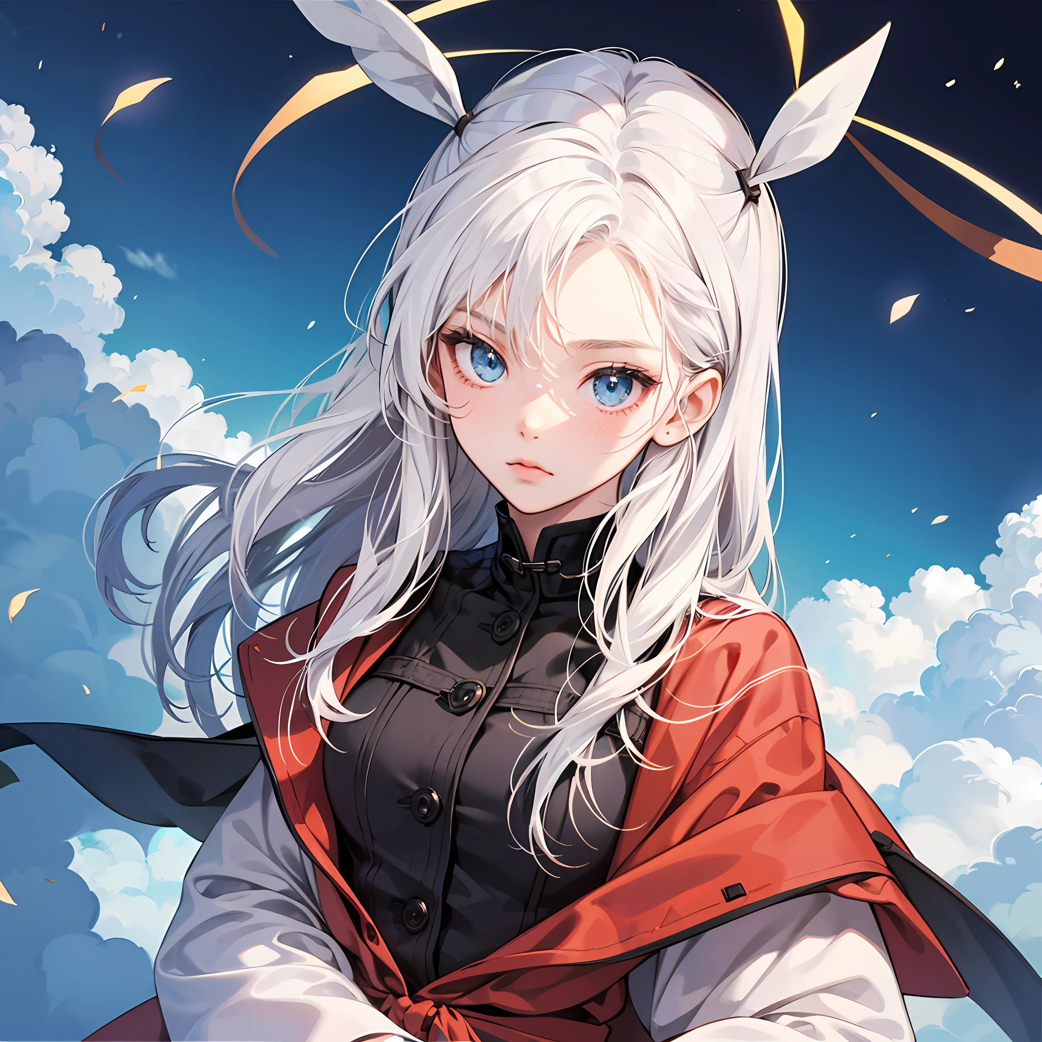 A cute loli with white hair and blue eyes,Pouted and looked at me --auto