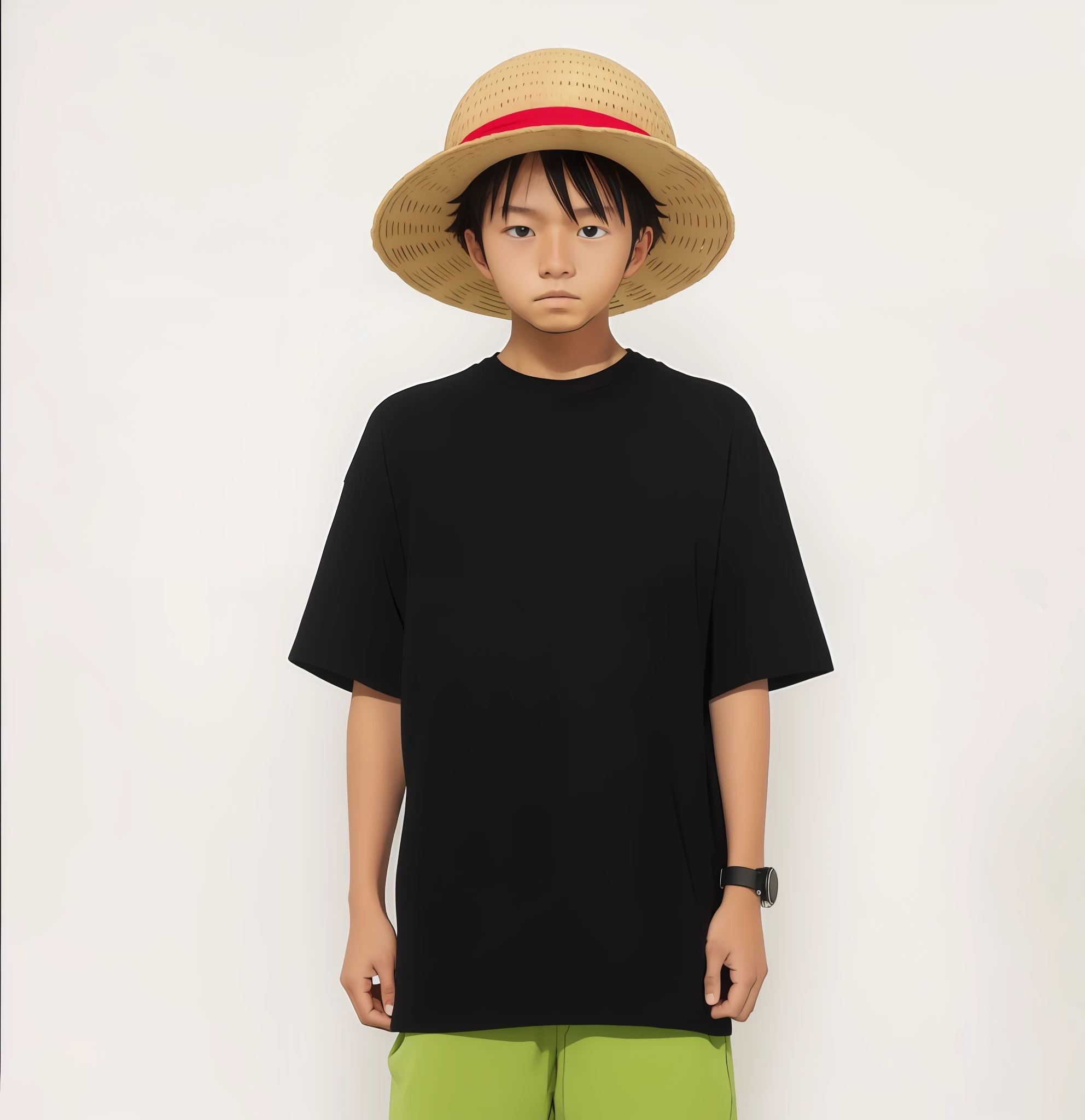 (a 19-year-old man wearing a straw hat)