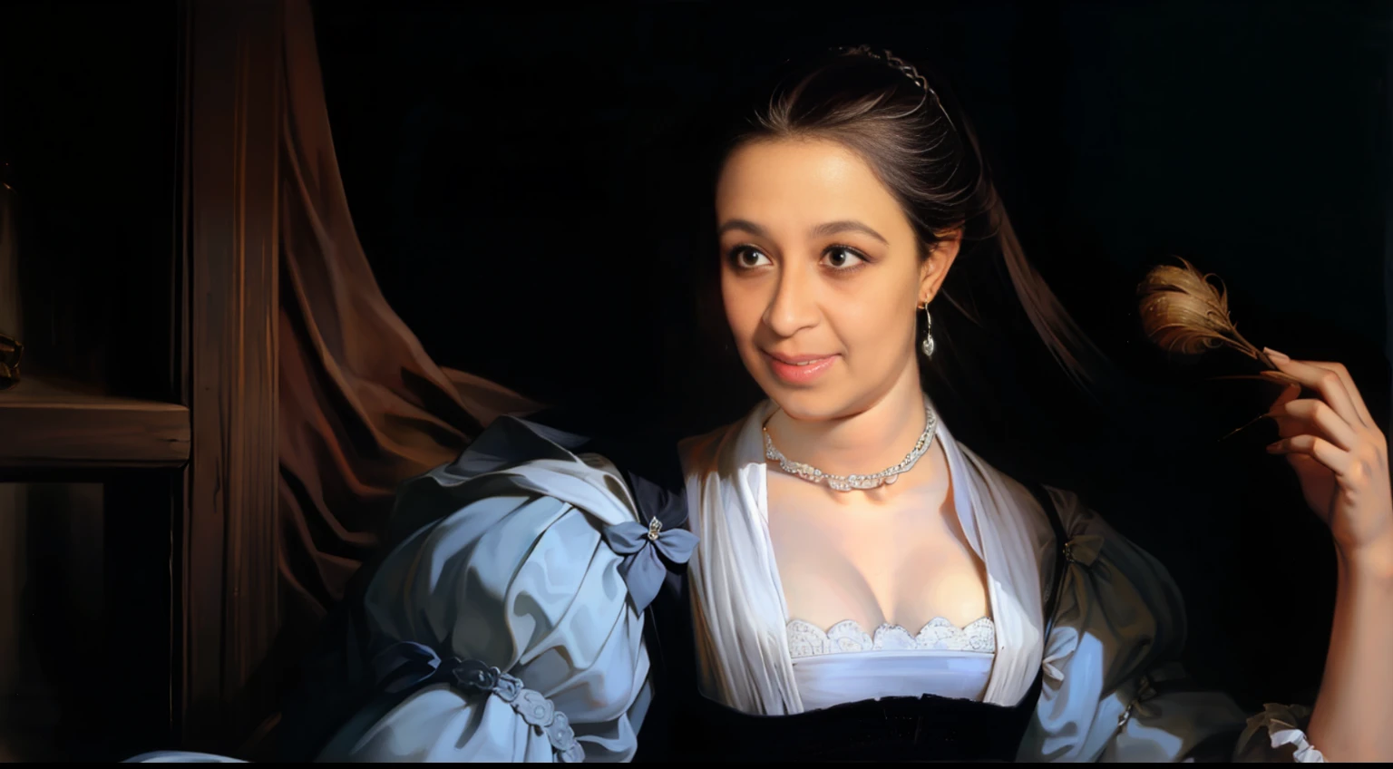 Realista, bela, woman oil painting, v-6