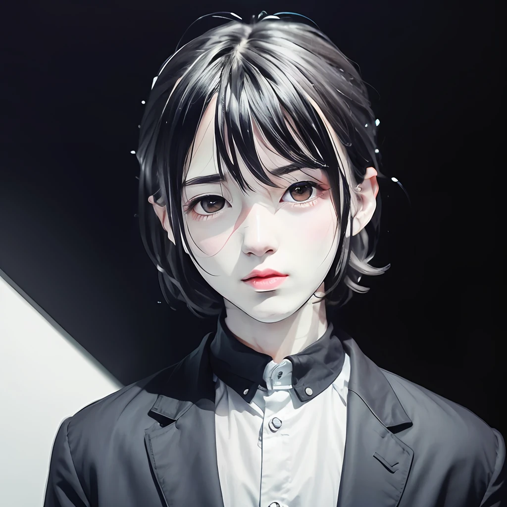 Two-dimensional boys，cool guy，Delicate facial features，black color hair，A high resolution，Ambient，Pure desire，Delicate face;