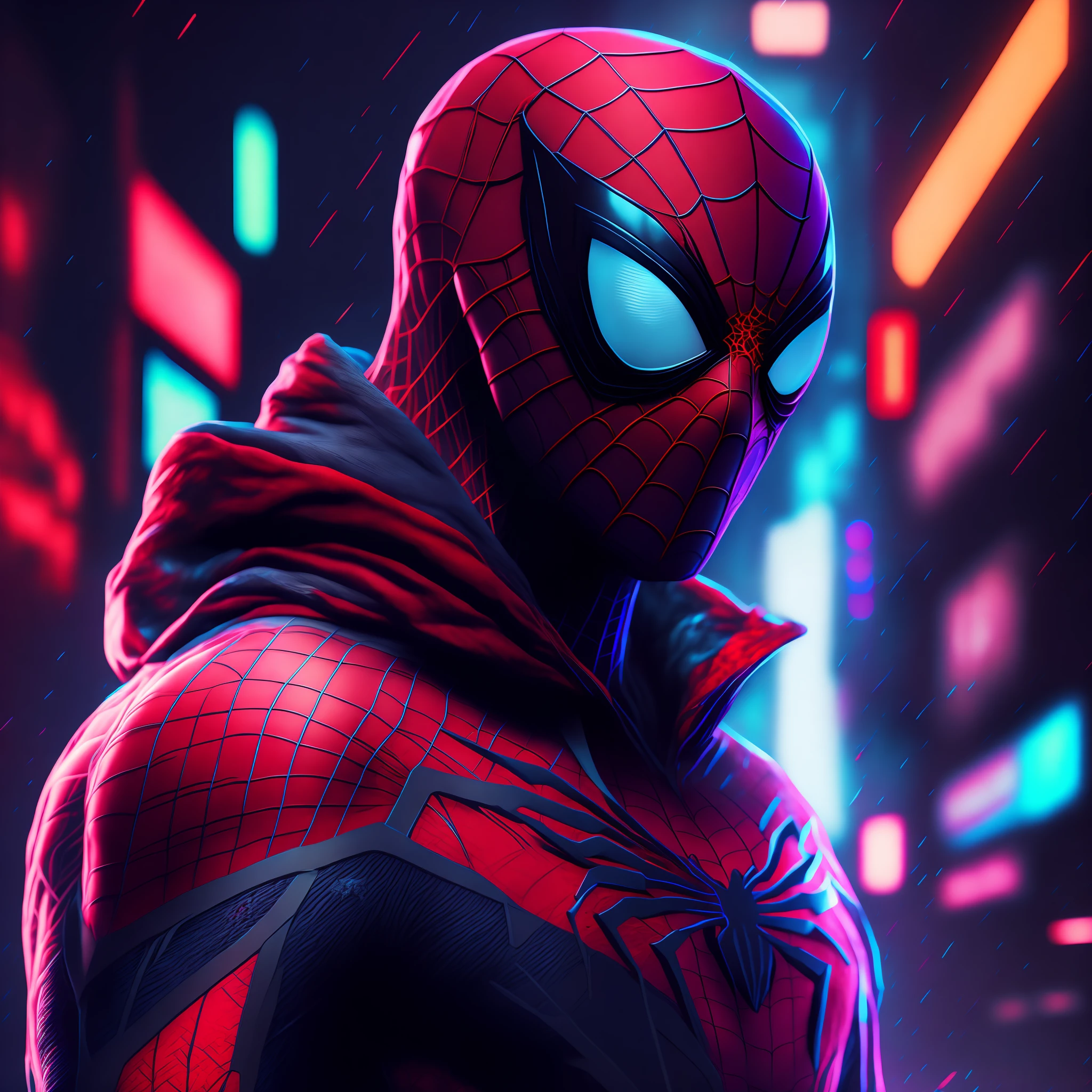 Spider man,Cyberpunk,8k.
