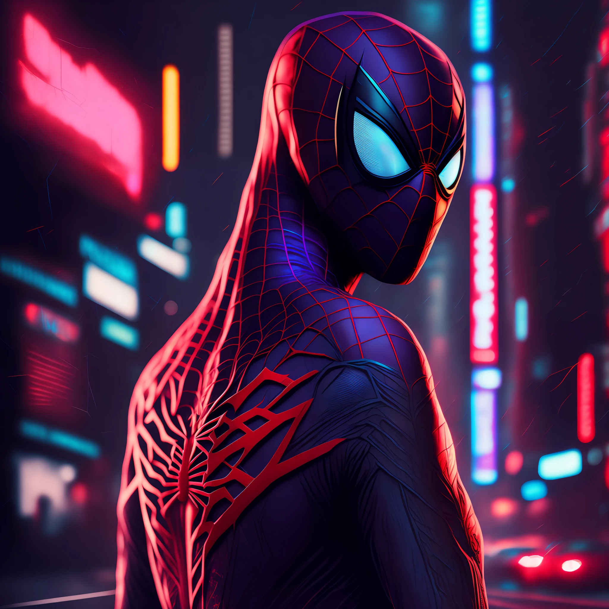 Spider man,Cyberpunk,8k.