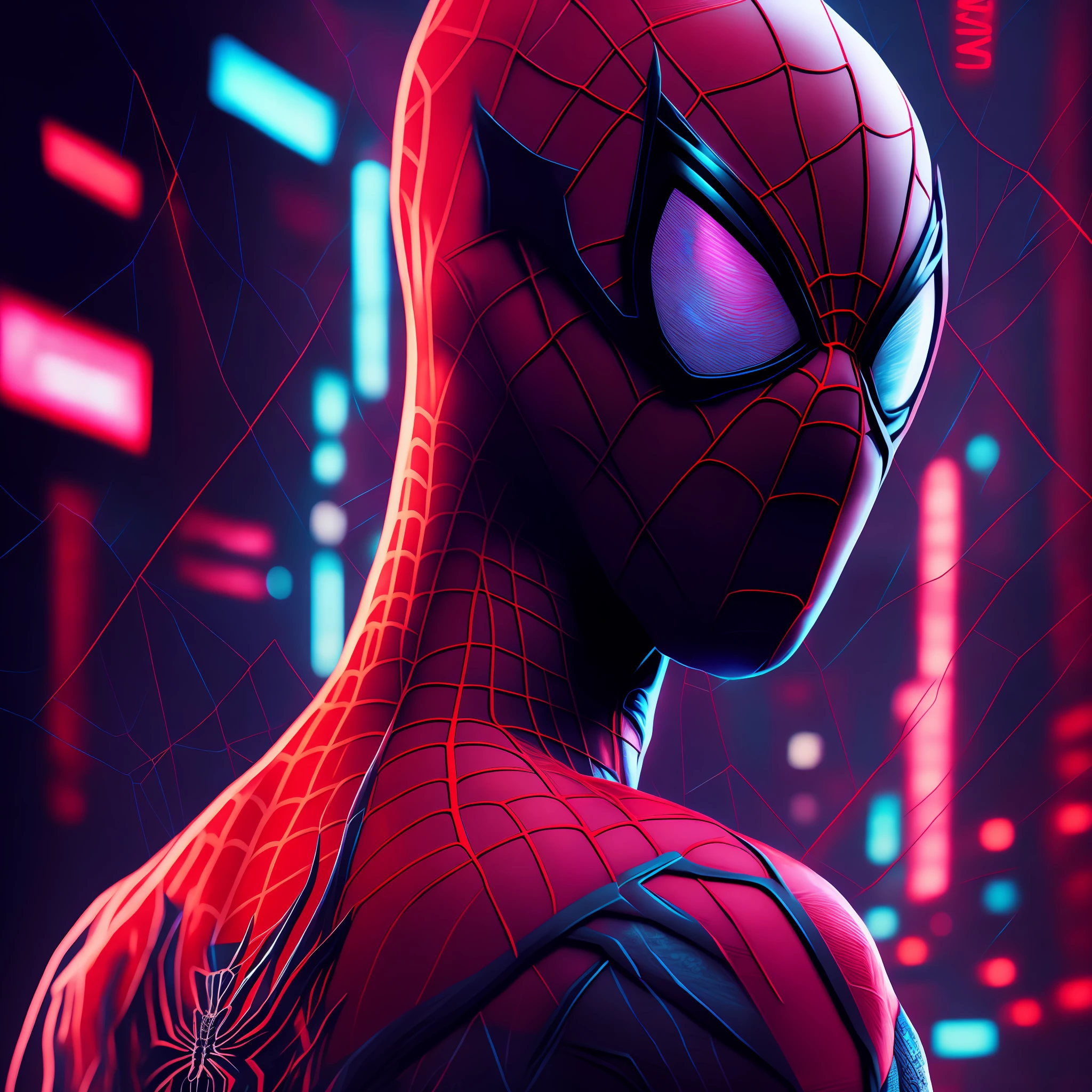 Spider man,Cyberpunk,8k.