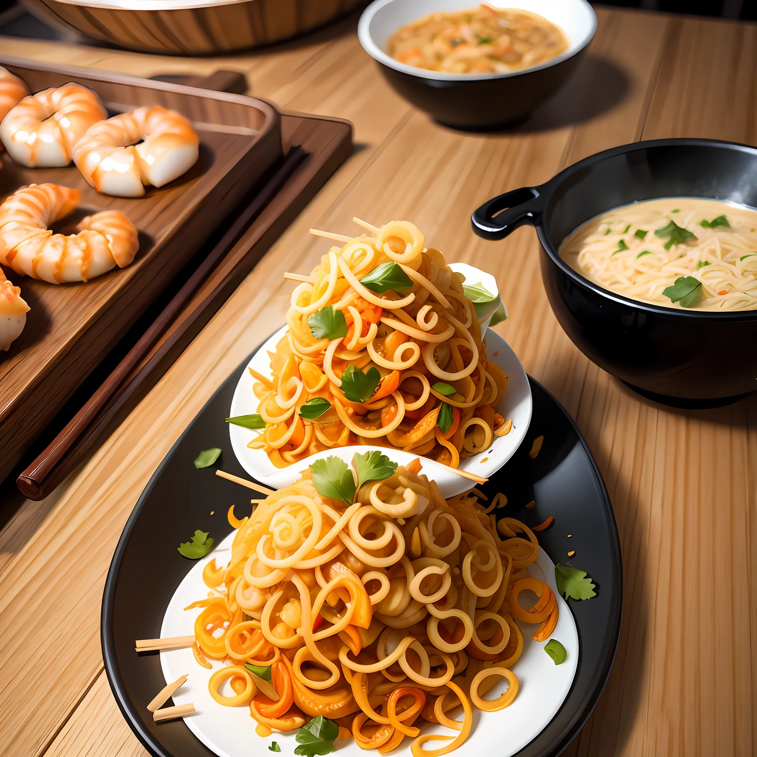 Seafood fried noodles --auto