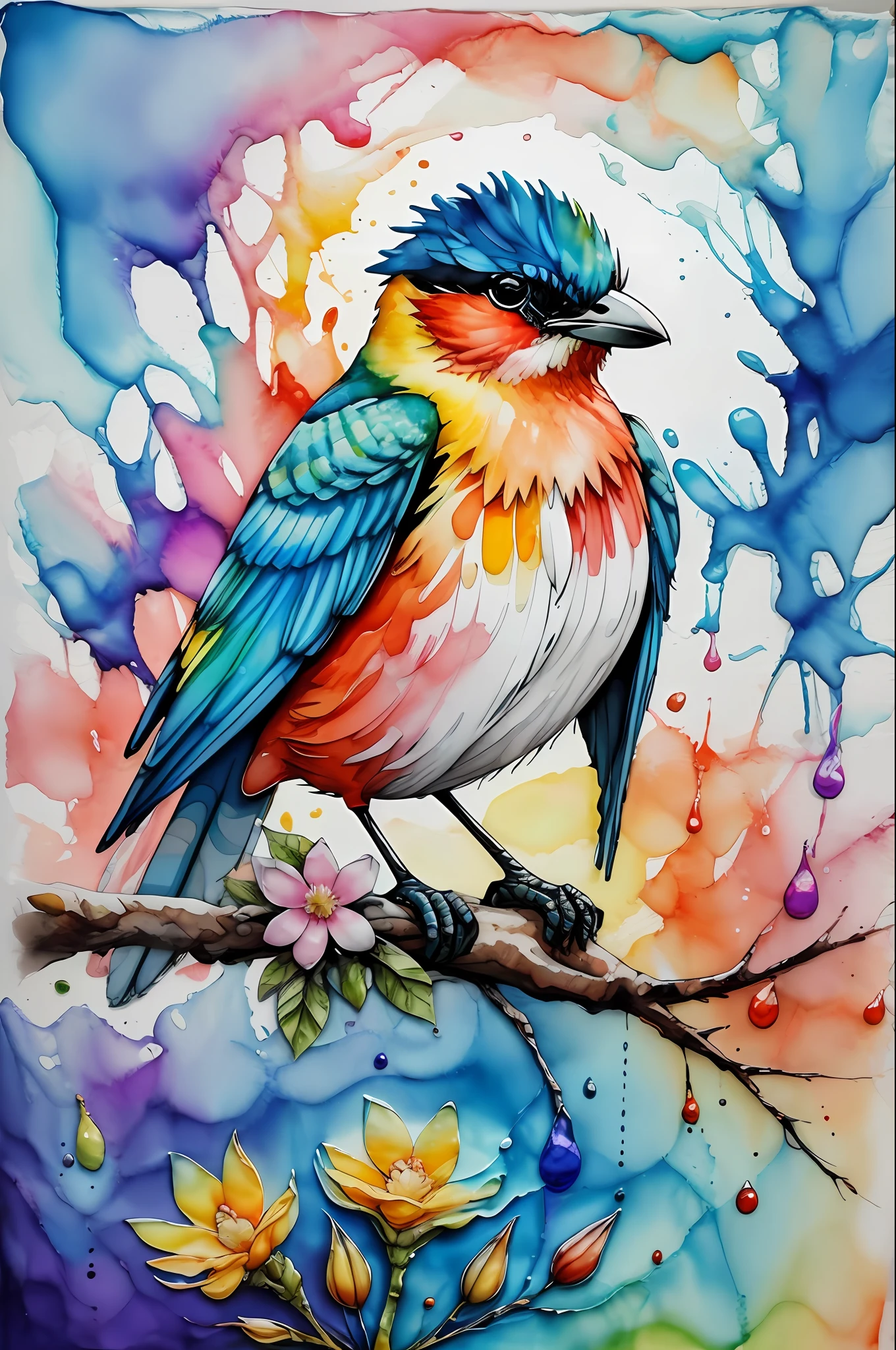 bird, sunrise, flower field, Alcohol ink and impasto mix painting, explosion,
yang08k, beautiful, colorful,
masterpieces, top quality, best quality, official art, beautiful and aesthetic,
