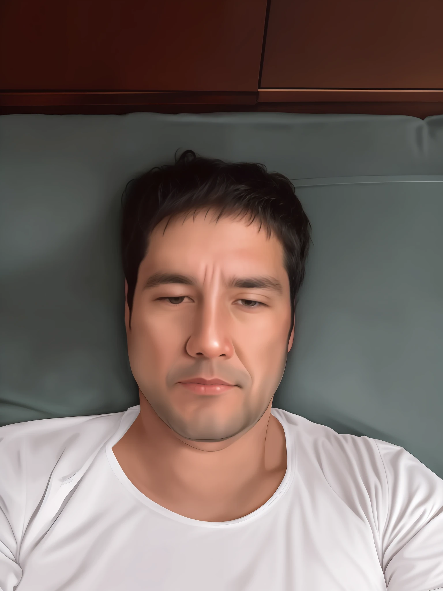 arafed man laying on a bed with a remote control in his hand, (38 years old), 4 0 years old man, 38 years old, 3 6 years old, 3 2 years old, 35 years old, 3 5 years old, 2 7 years old, 2 8 years old, 2 9 years old, 5 0 years old man